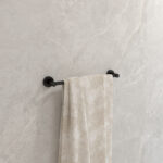 Pack accesorios SET BALI toallero + portarollos + doble percha negro mate