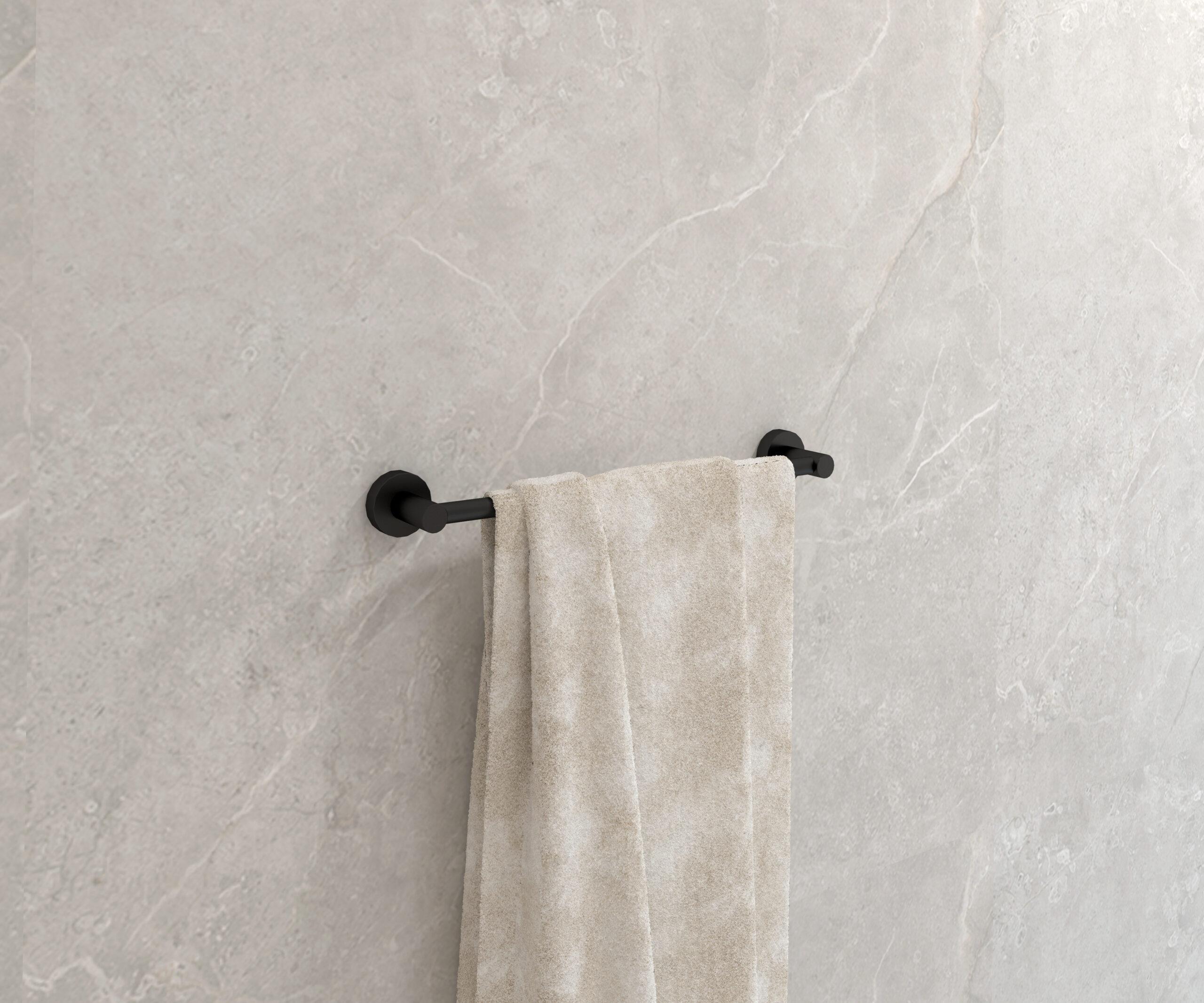 Pack accesorios SET BALI toallero + portarollos + doble percha negro mate