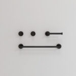 Pack accesorios SET BALI toallero + portarollos + doble percha negro mate