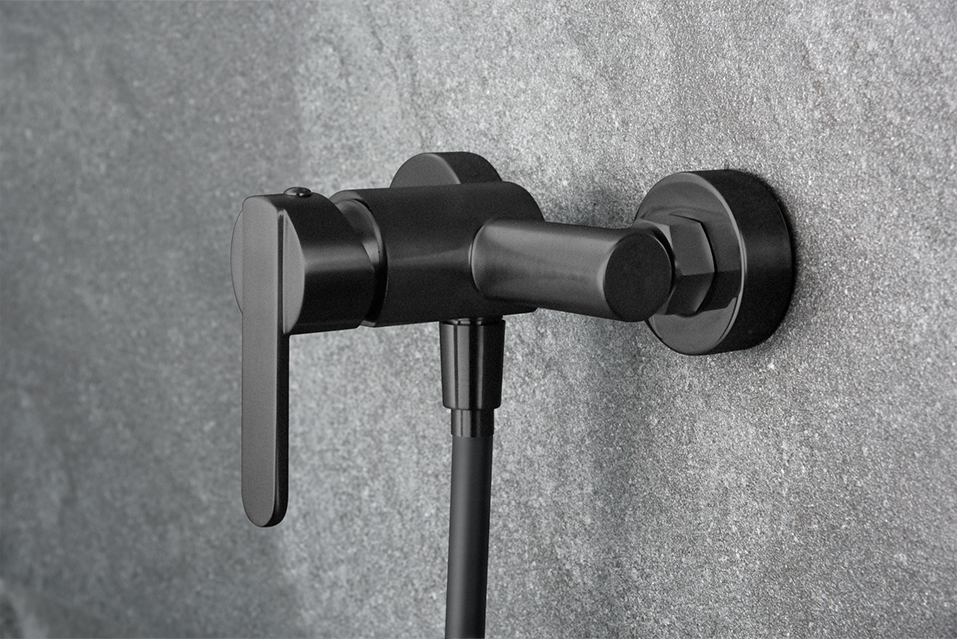 KIT DE DOUCHE MONOMAND FORMENTERA NOIR MAT