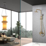 CONJUNTO DUCHA MONOMANDO FORMENTERA ORO CEPILLADO