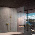 KIT DE DOUCHE MONOMAND FORMENTERA OR BROSSÉ