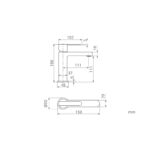 ROBINET MONOMAND LAVABO FORMENTERA OR BROSSÉ