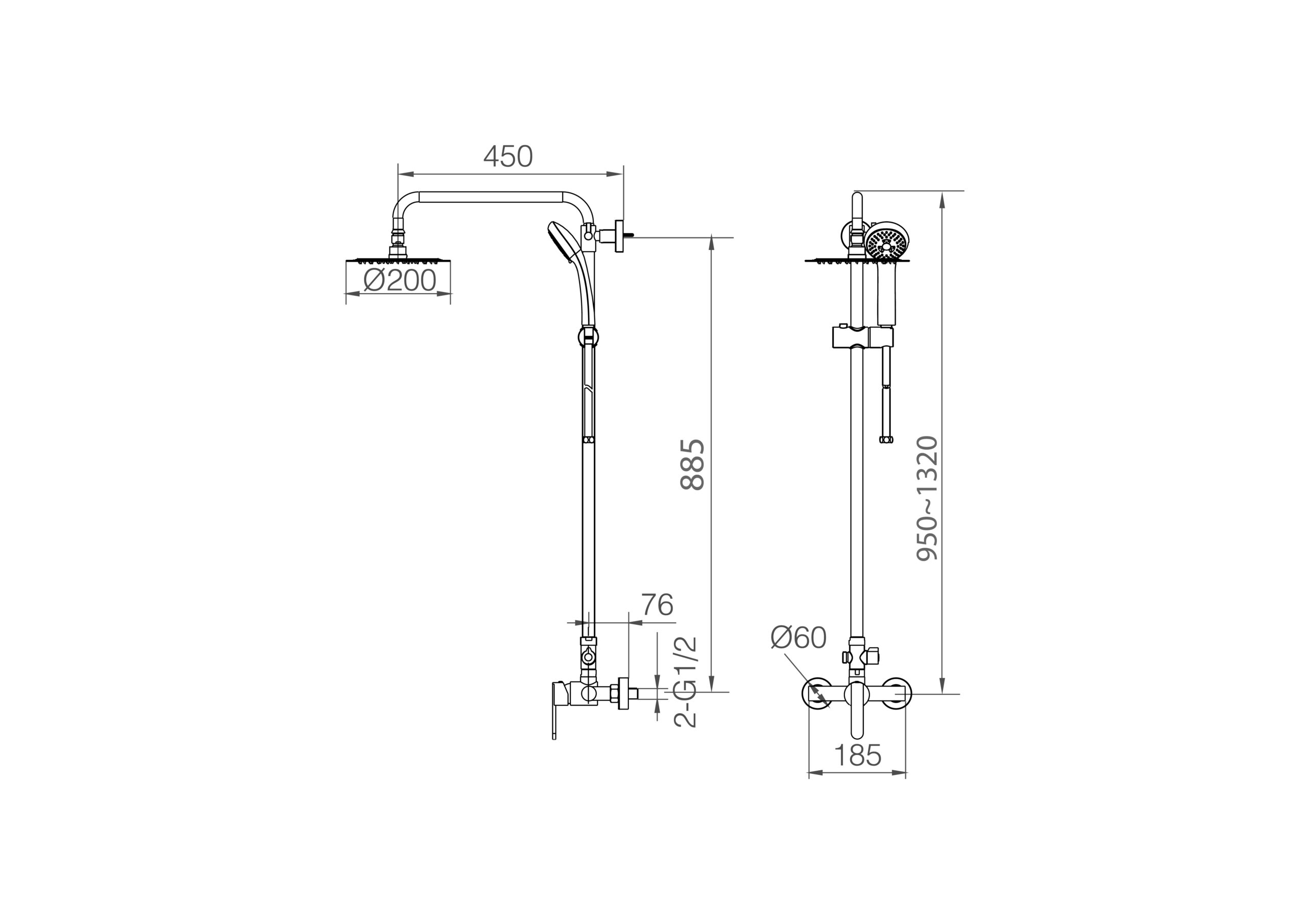 CONJUNTO DUCHA MONOMANDO FORMENTERA