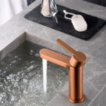 ROBINET MONOMAND LAVABO FORMENTERA OR ROSE BROSSÉ