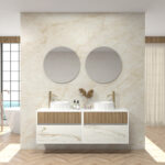 Pack DELAMBRE Sapienstone + lavabo + miroir circulaire