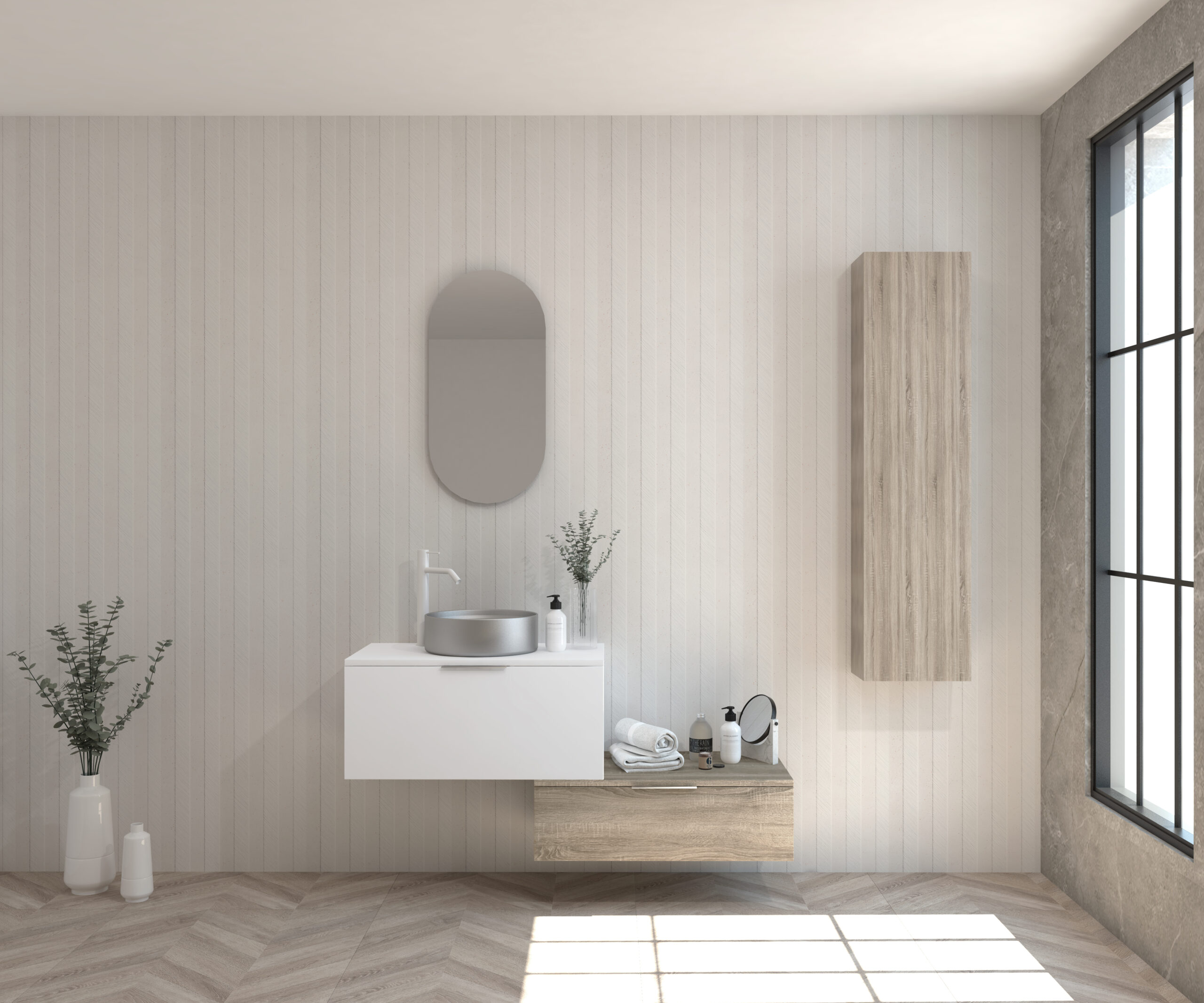 Pack LAPLACE + lavabo + espejo cápsula