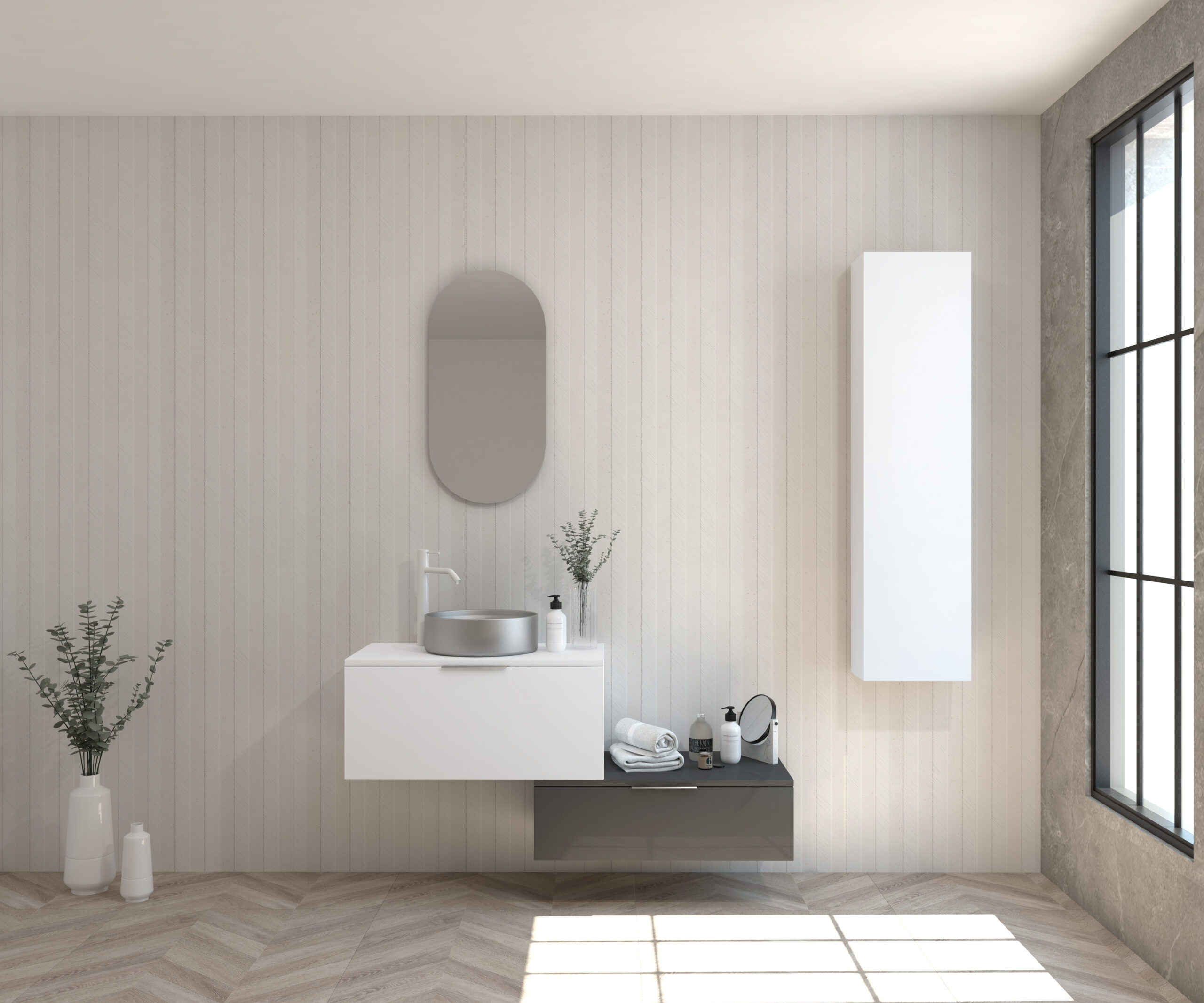 Pack LAPLACE + lavabo + espejo cápsula