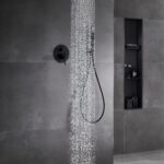 CONJUNTO DUCHA MONOMANDO EMPOTRADO TENERIFE NEGRO MATE