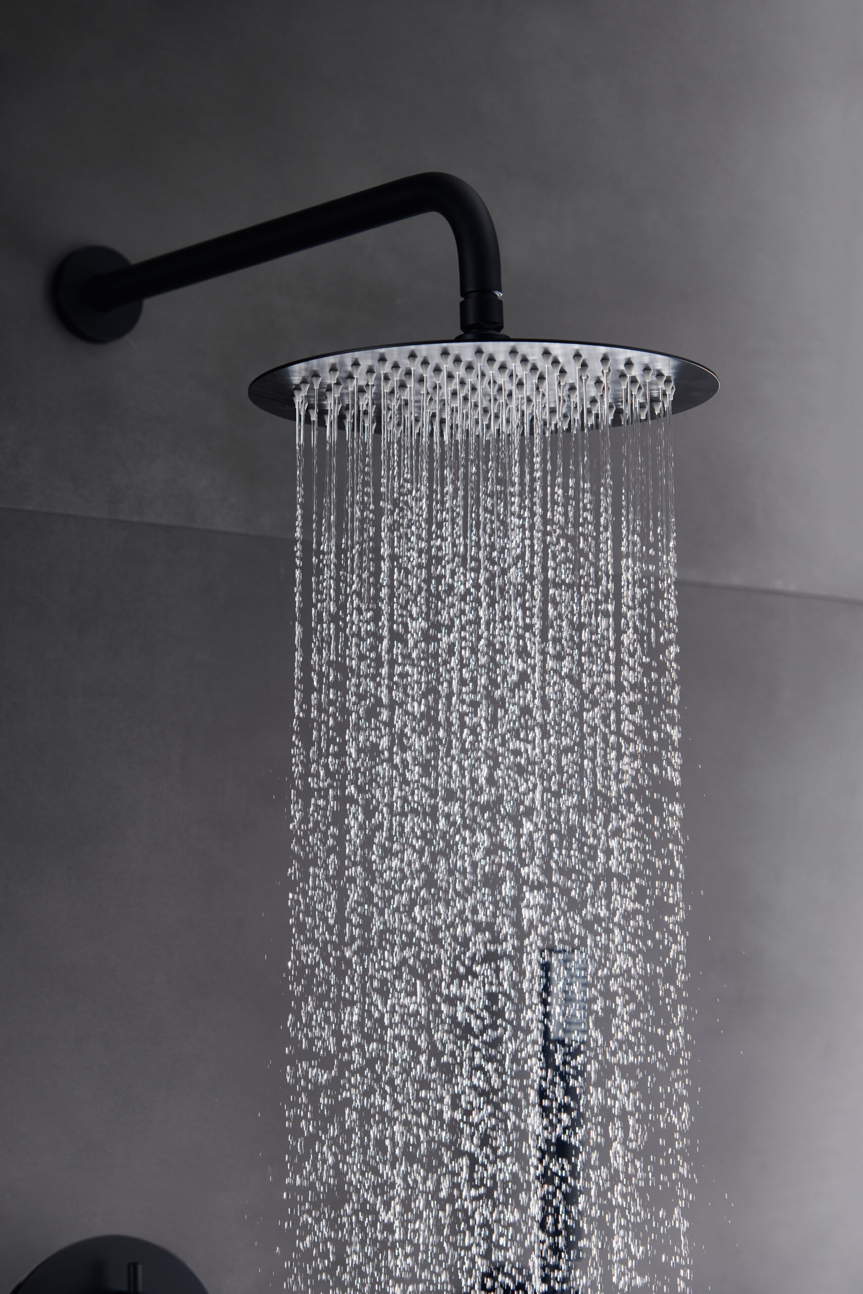 CONJUNTO DUCHA MONOMANDO EMPOTRADO TENERIFE NEGRO MATE