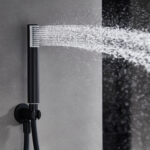 CONJUNTO DUCHA MONOMANDO EMPOTRADO TENERIFE NEGRO MATE