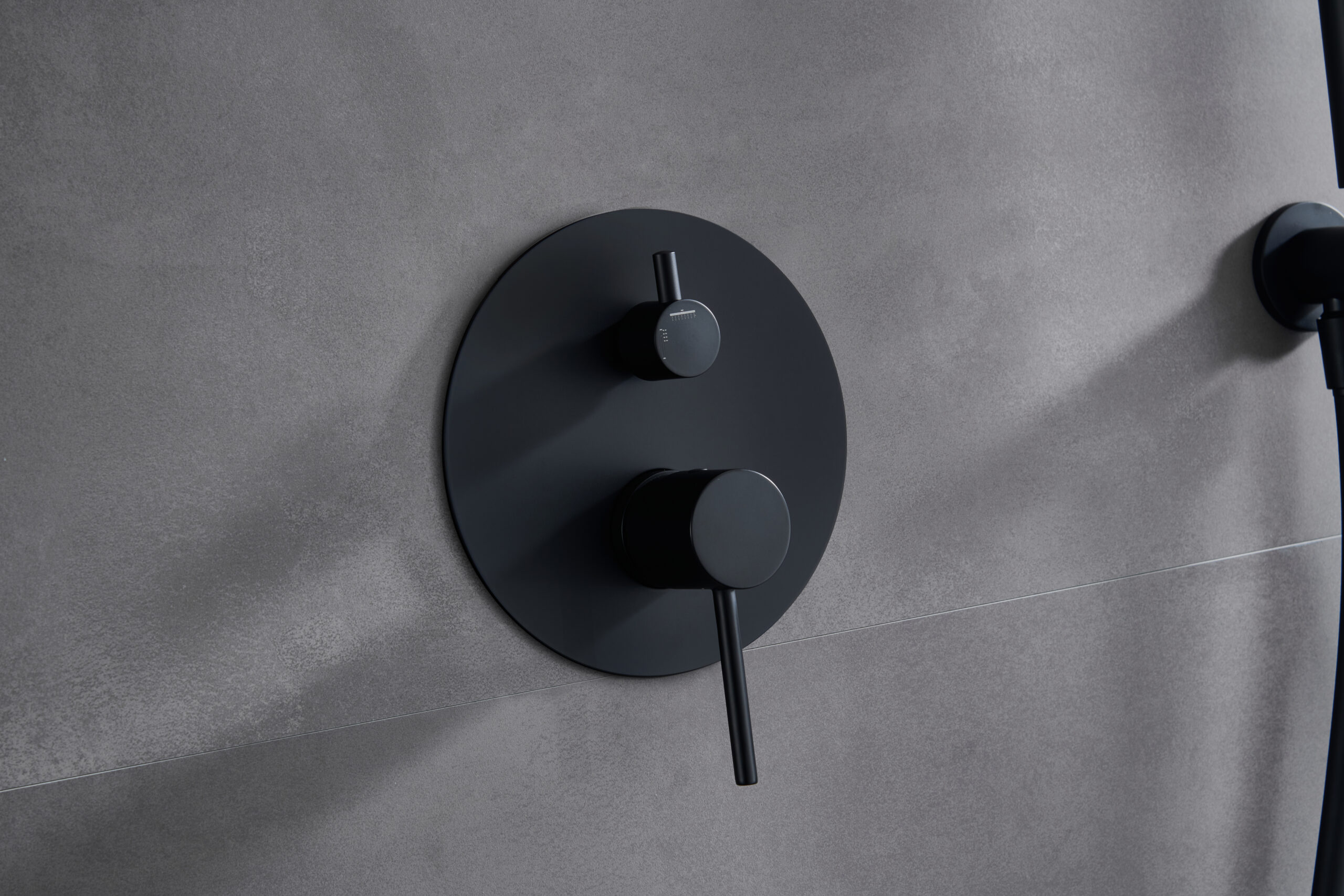 CONJUNTO DUCHA MONOMANDO EMPOTRADO TENERIFE NEGRO MATE