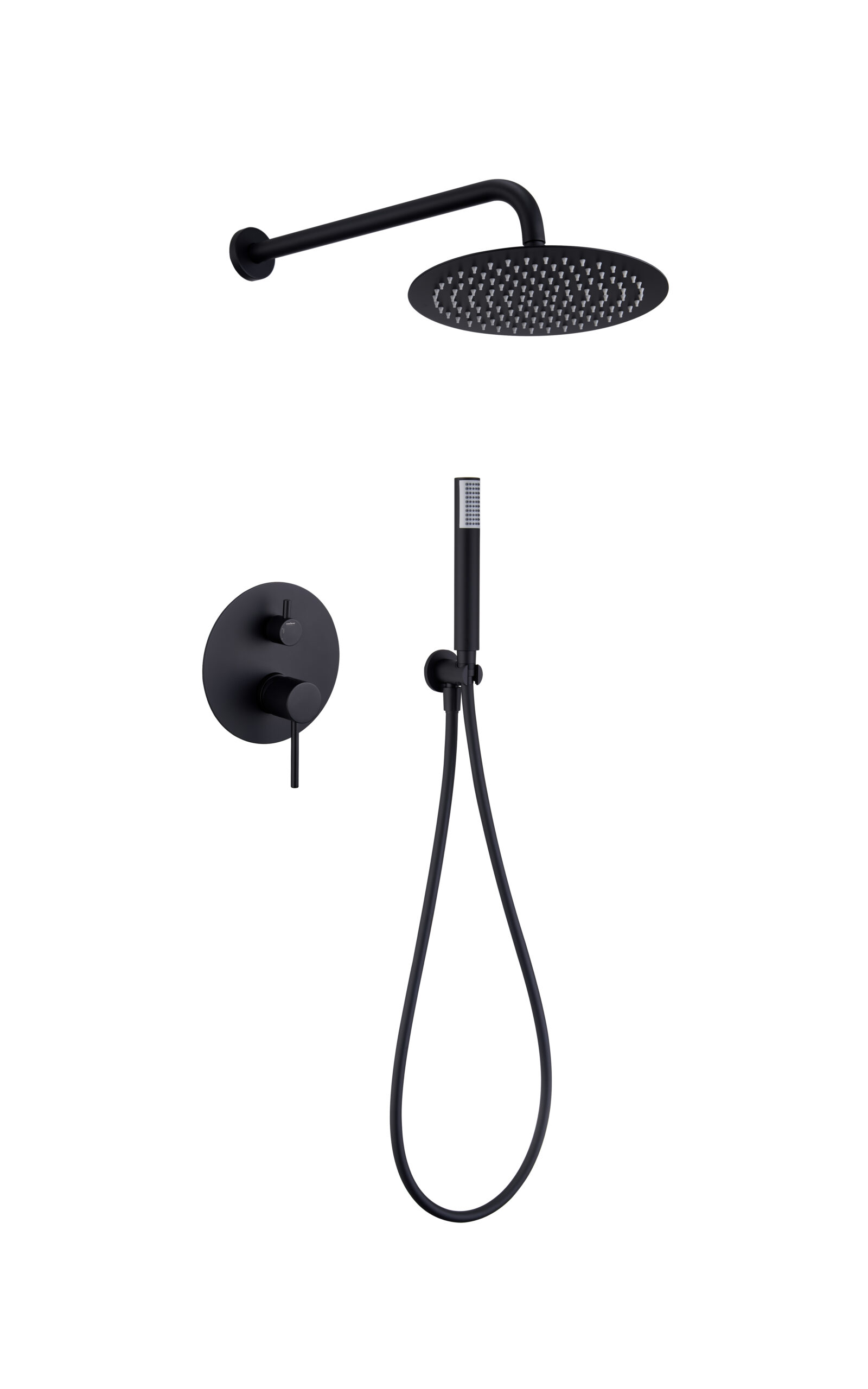 CONJUNTO DUCHA MONOMANDO EMPOTRADO TENERIFE NEGRO MATE