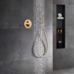 CONJUNTO DUCHA MONOMANDO EMPOTRADO TENERIFE ORO CEPILLADO