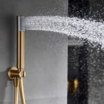 CONJUNTO DUCHA MONOMANDO EMPOTRADO TENERIFE ORO CEPILLADO