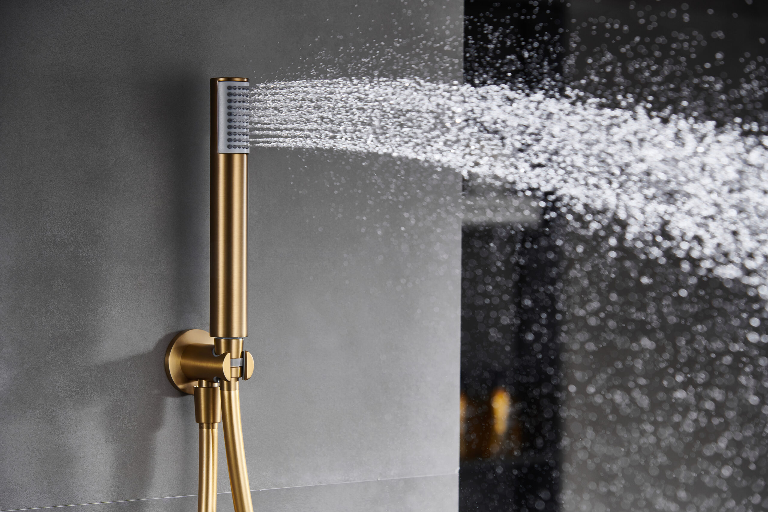 CONJUNTO DUCHA MONOMANDO EMPOTRADO TENERIFE ORO CEPILLADO