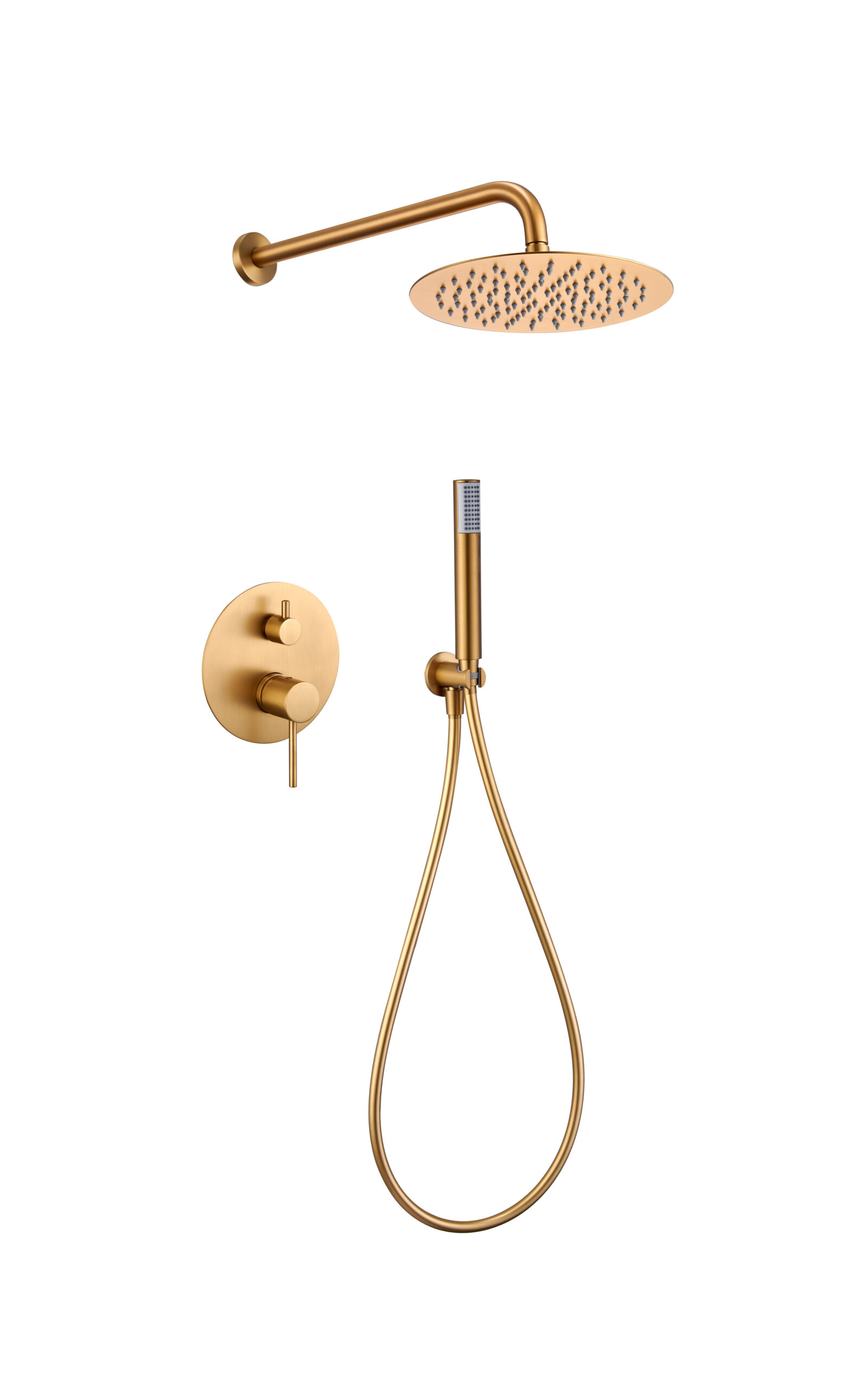 CONJUNTO DUCHA MONOMANDO EMPOTRADO TENERIFE ORO CEPILLADO