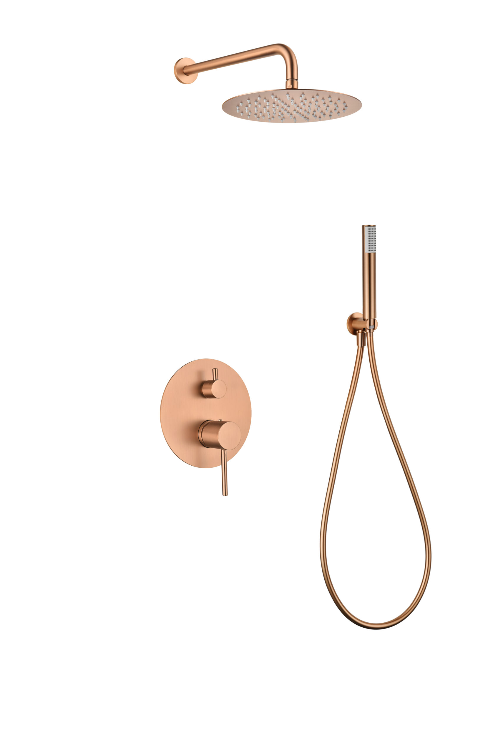 CONJUNTO DUCHA MONOMANDO EMPOTRADO TENERIFE ORO ROSA CEPILLADO