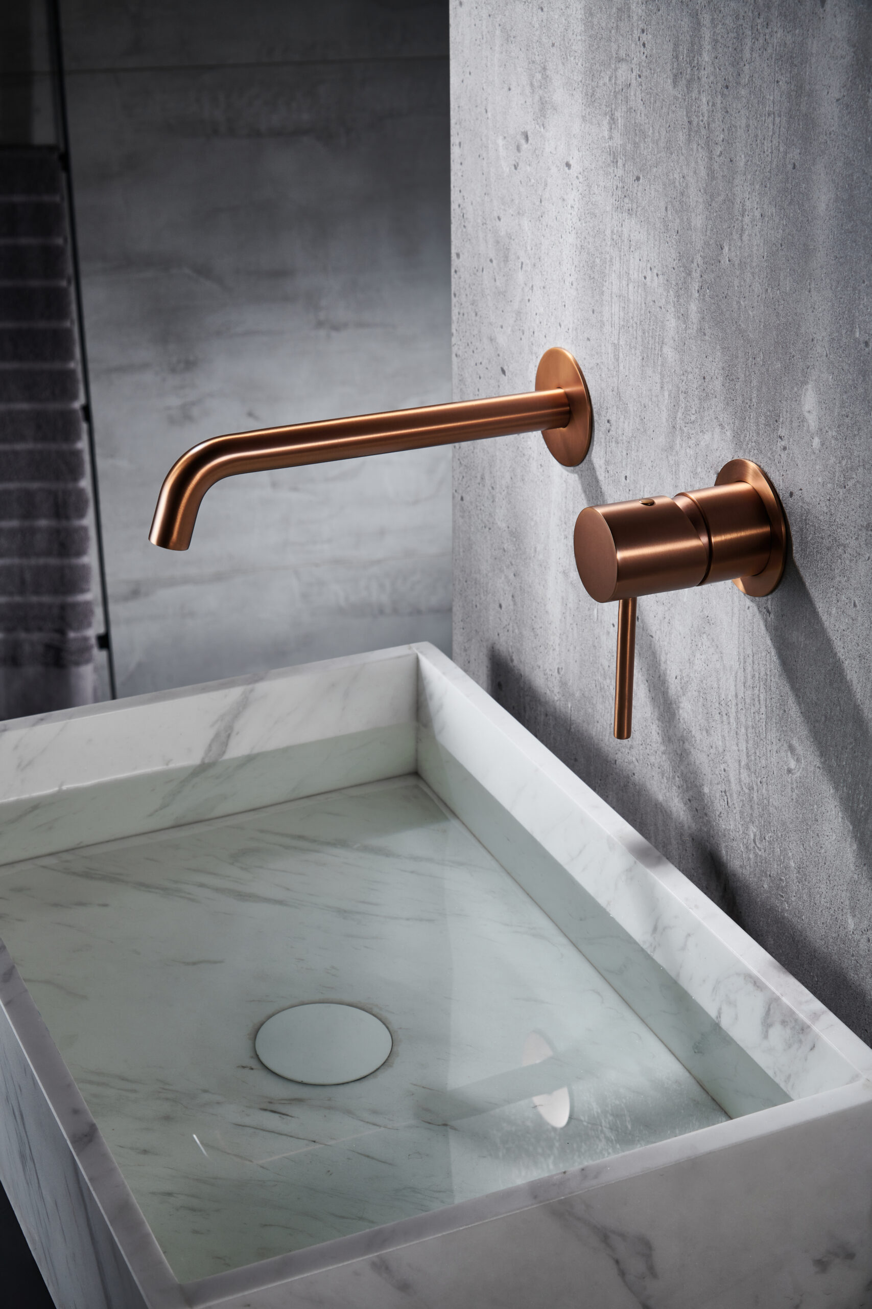 GRIFO LAVABO EMPOTRADO  TENERIFE ORO ROSA CEPILLADO