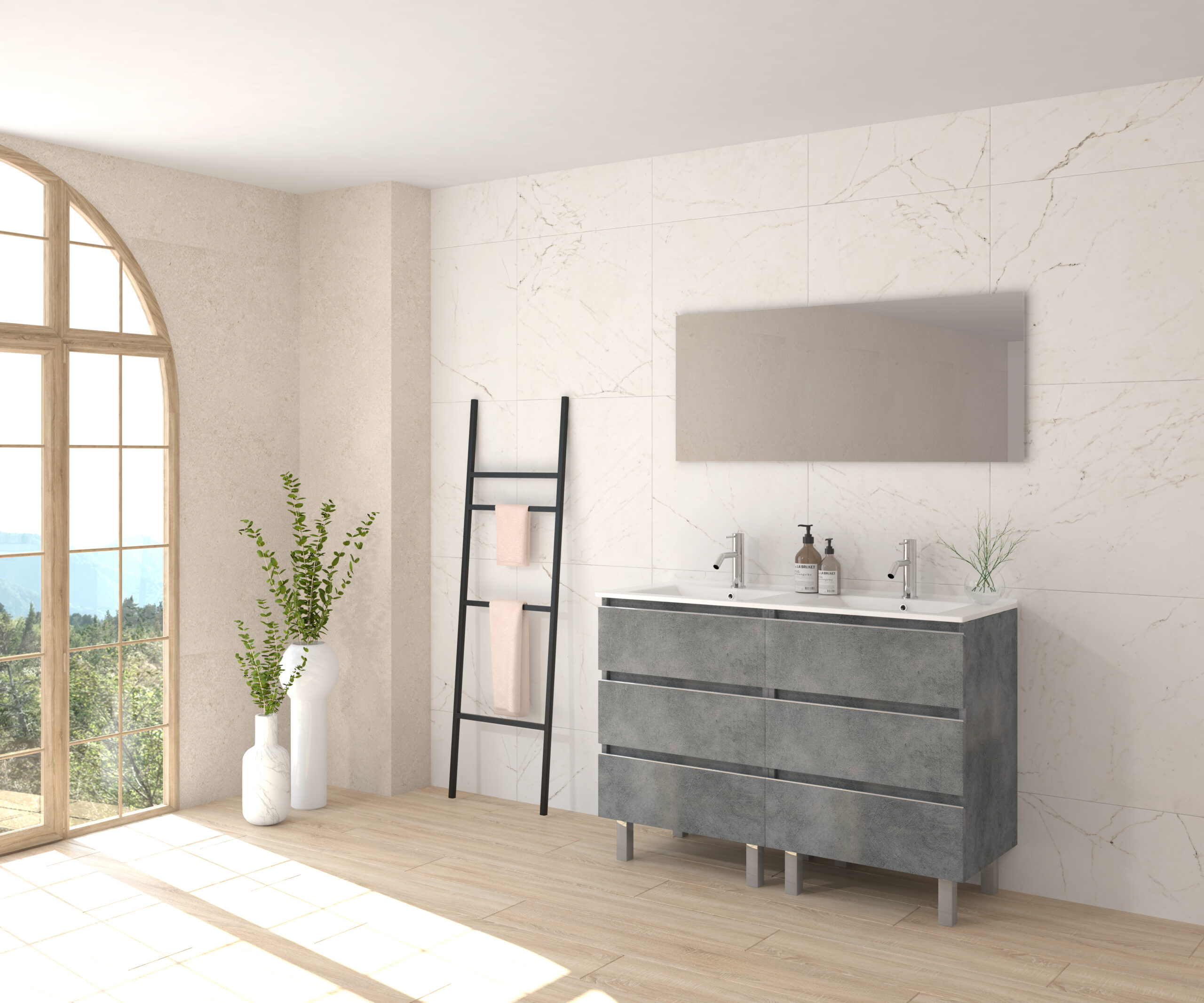 Pack ALEGHE + lavabo + espejo liso