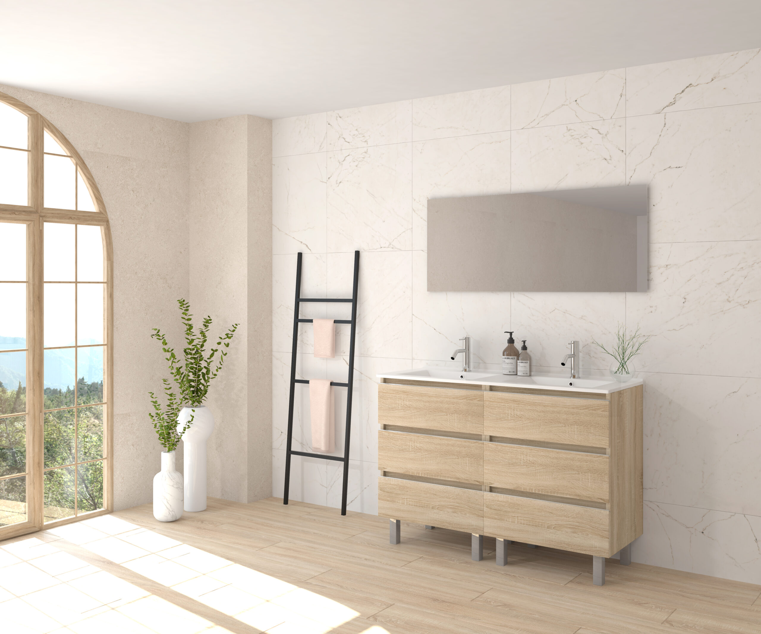 Pack ALEGHE + lavabo + espejo liso