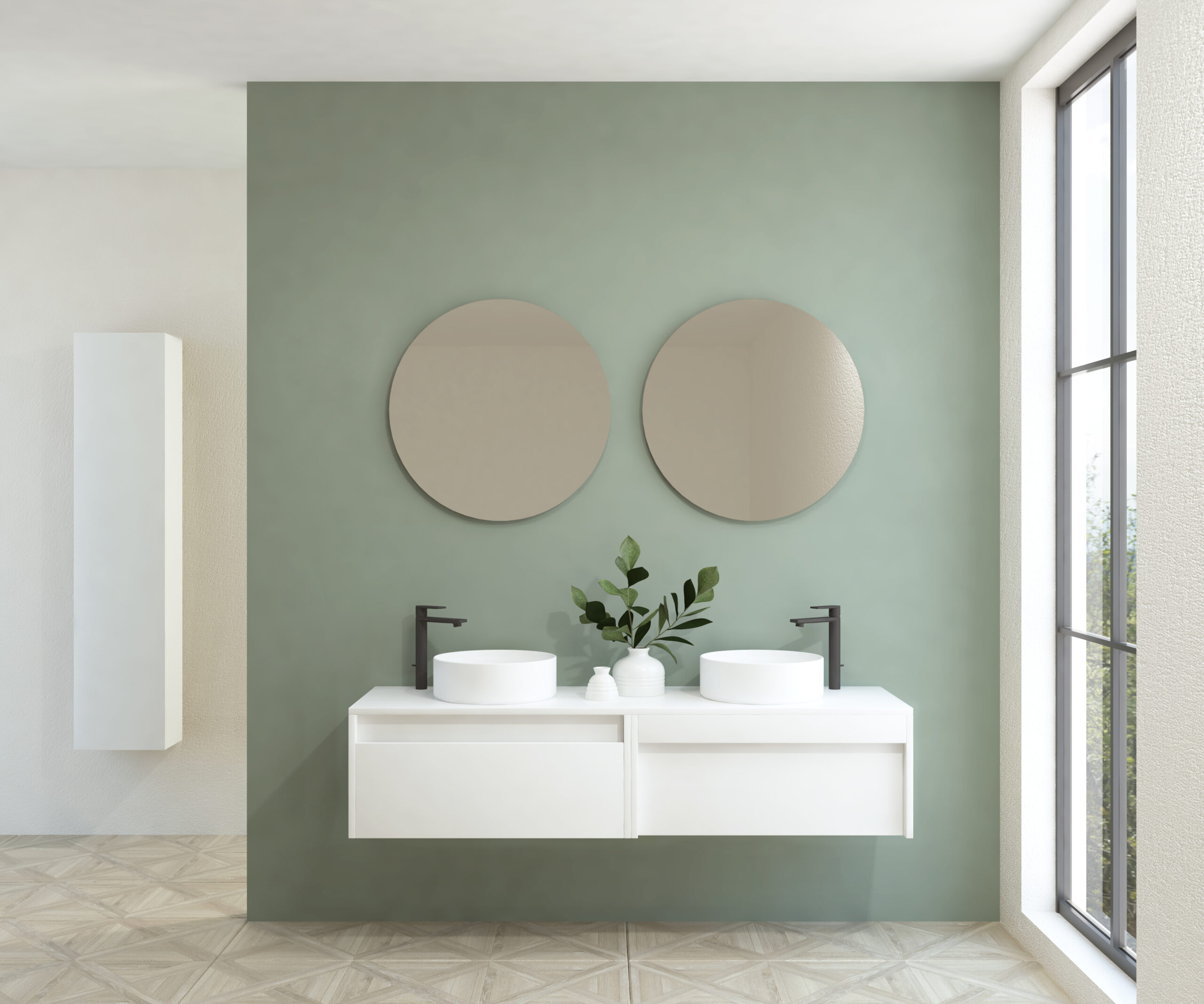 Pack BACHOT + évier + miroir rond