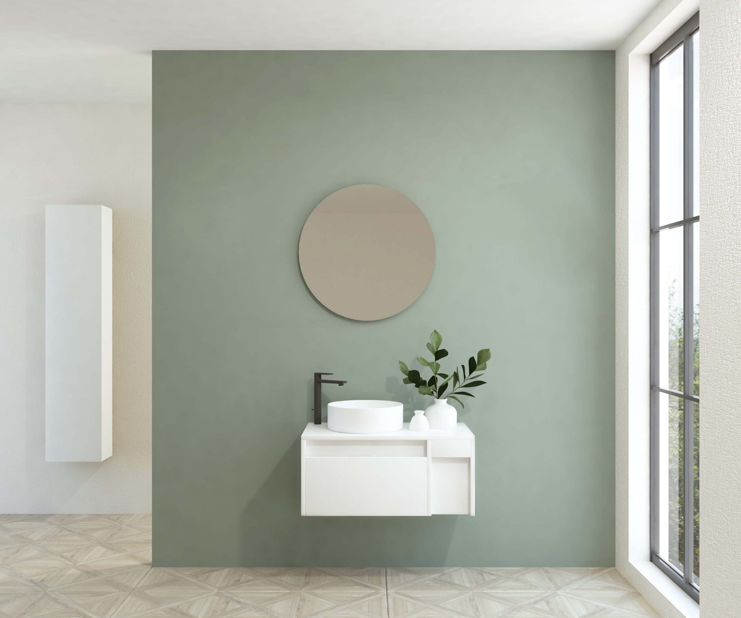 Pack BACHOT + évier + miroir rond