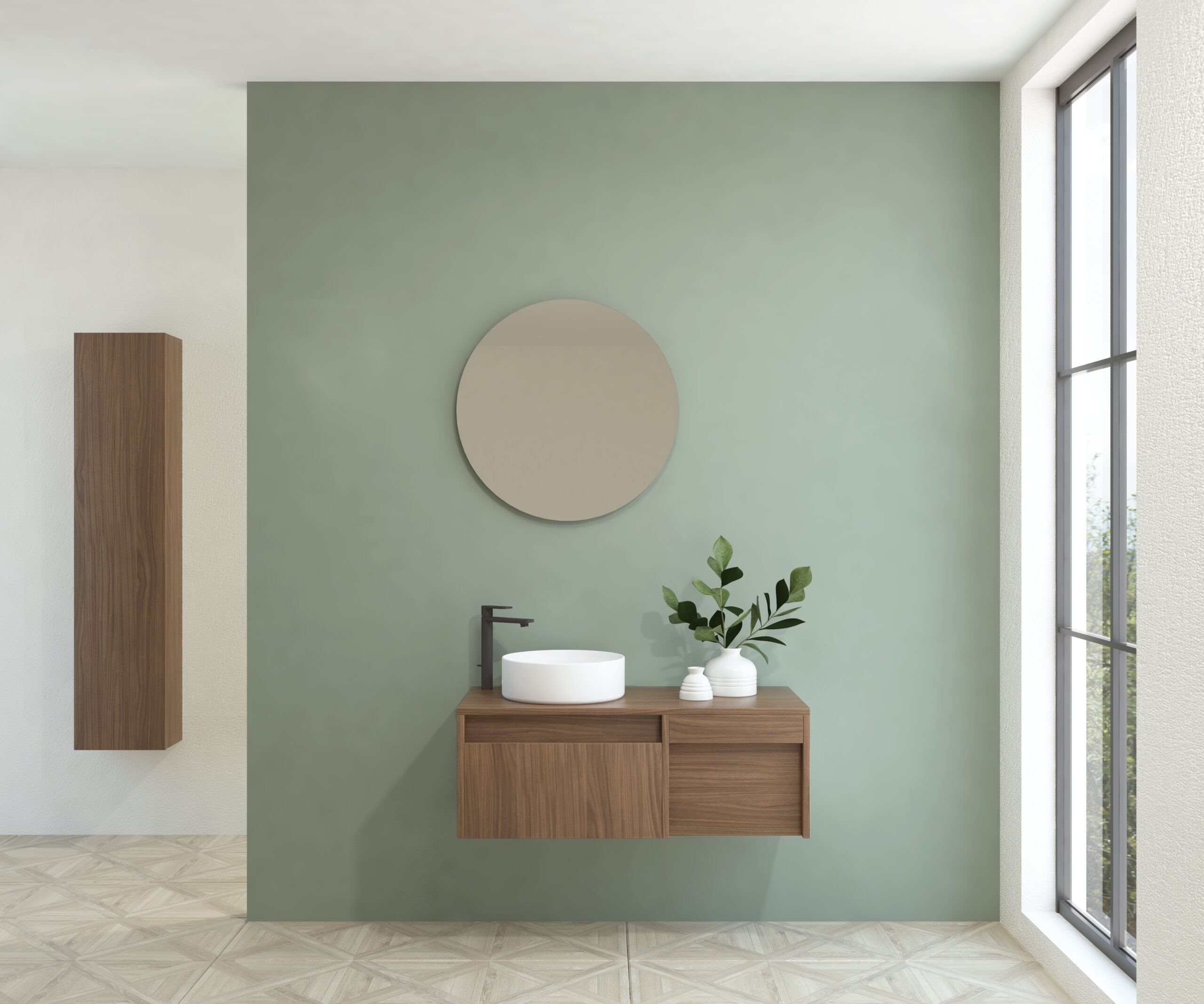 Pack BACHOT + évier + miroir rond