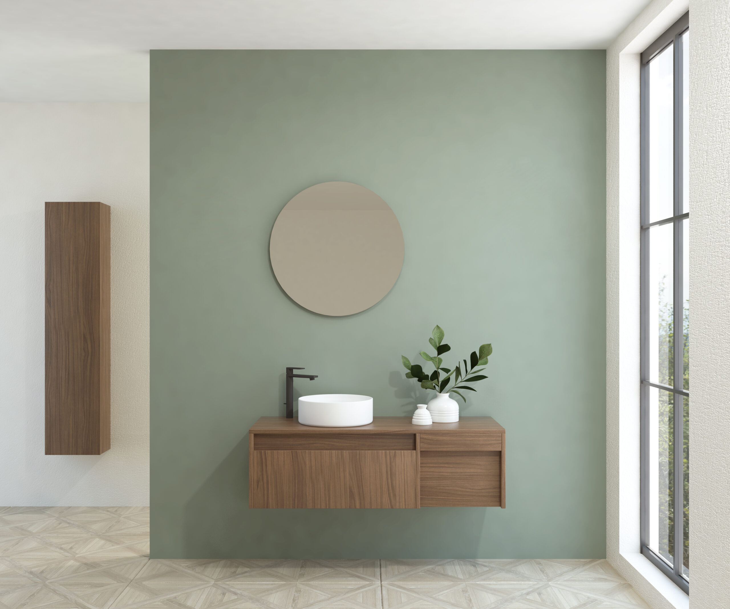 Pack BACHOT + évier + miroir rond