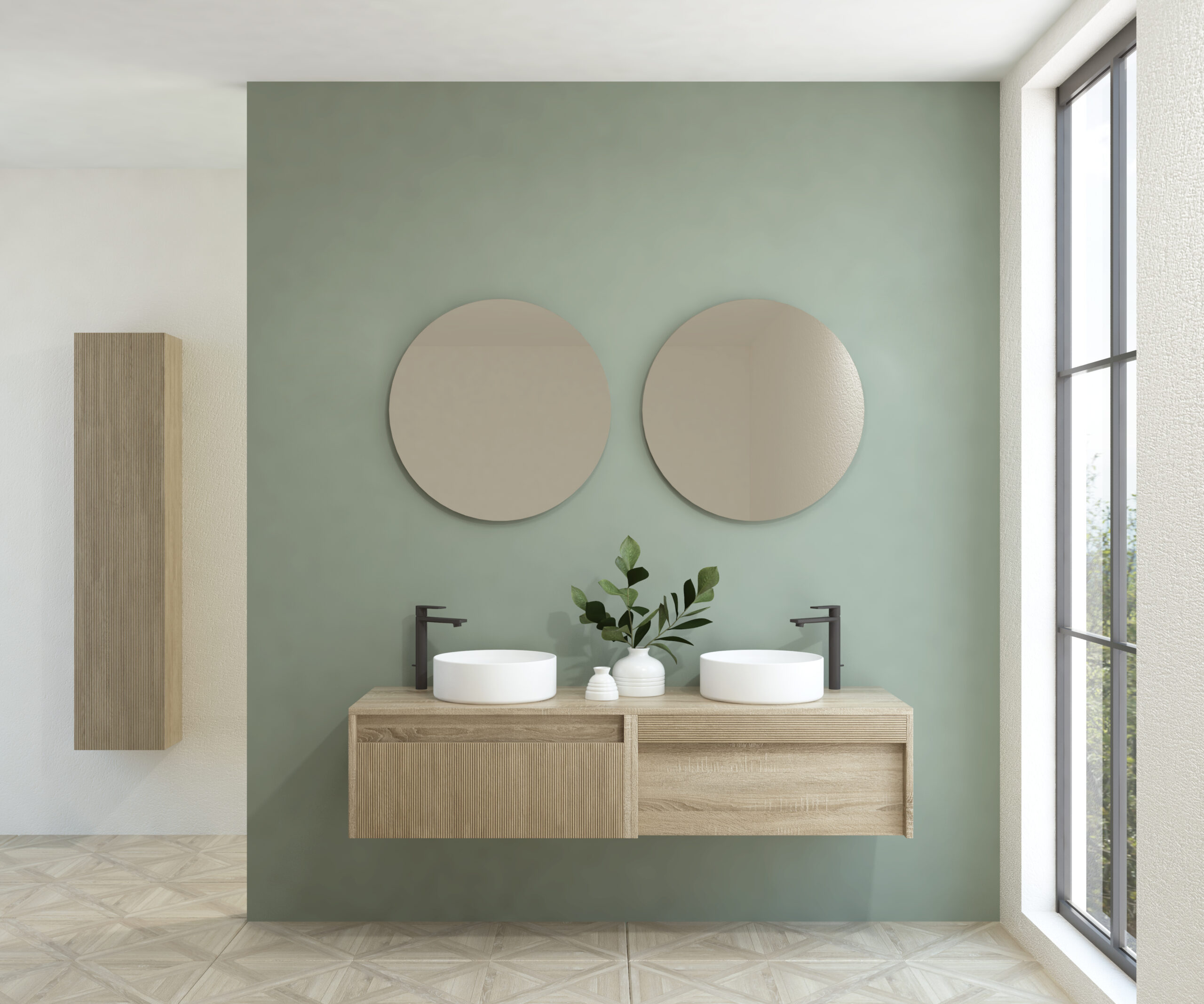 Pack BACHOT + évier + miroir rond