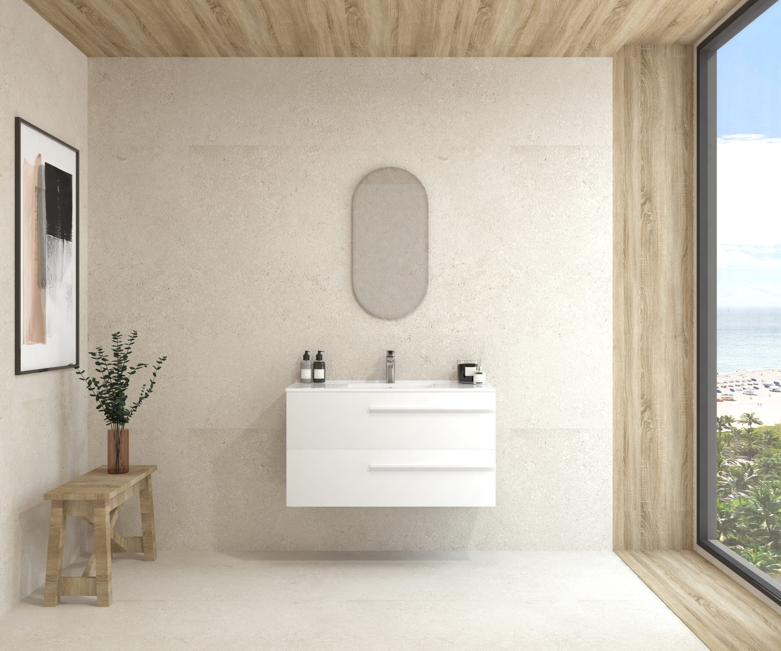 Pack CURIE + lavabo + capsule miroir