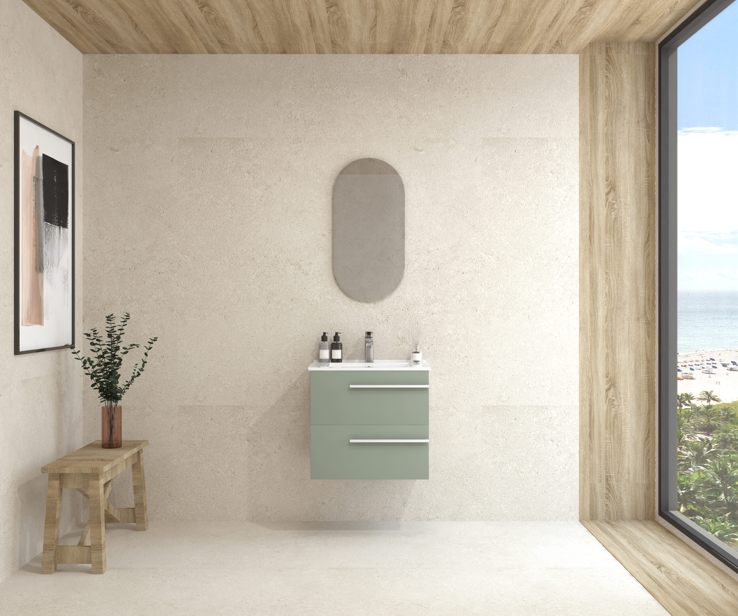 Pack CURIE + lavabo + capsule miroir