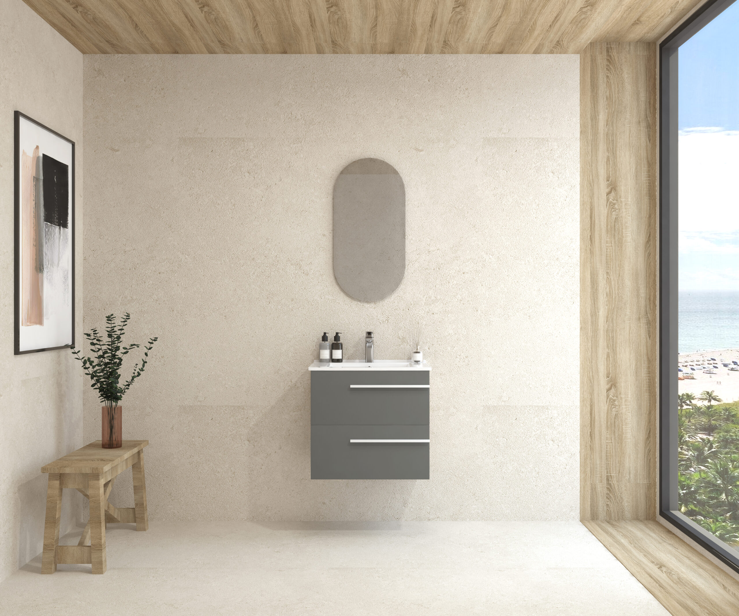 Pack CURIE + lavabo + capsule miroir