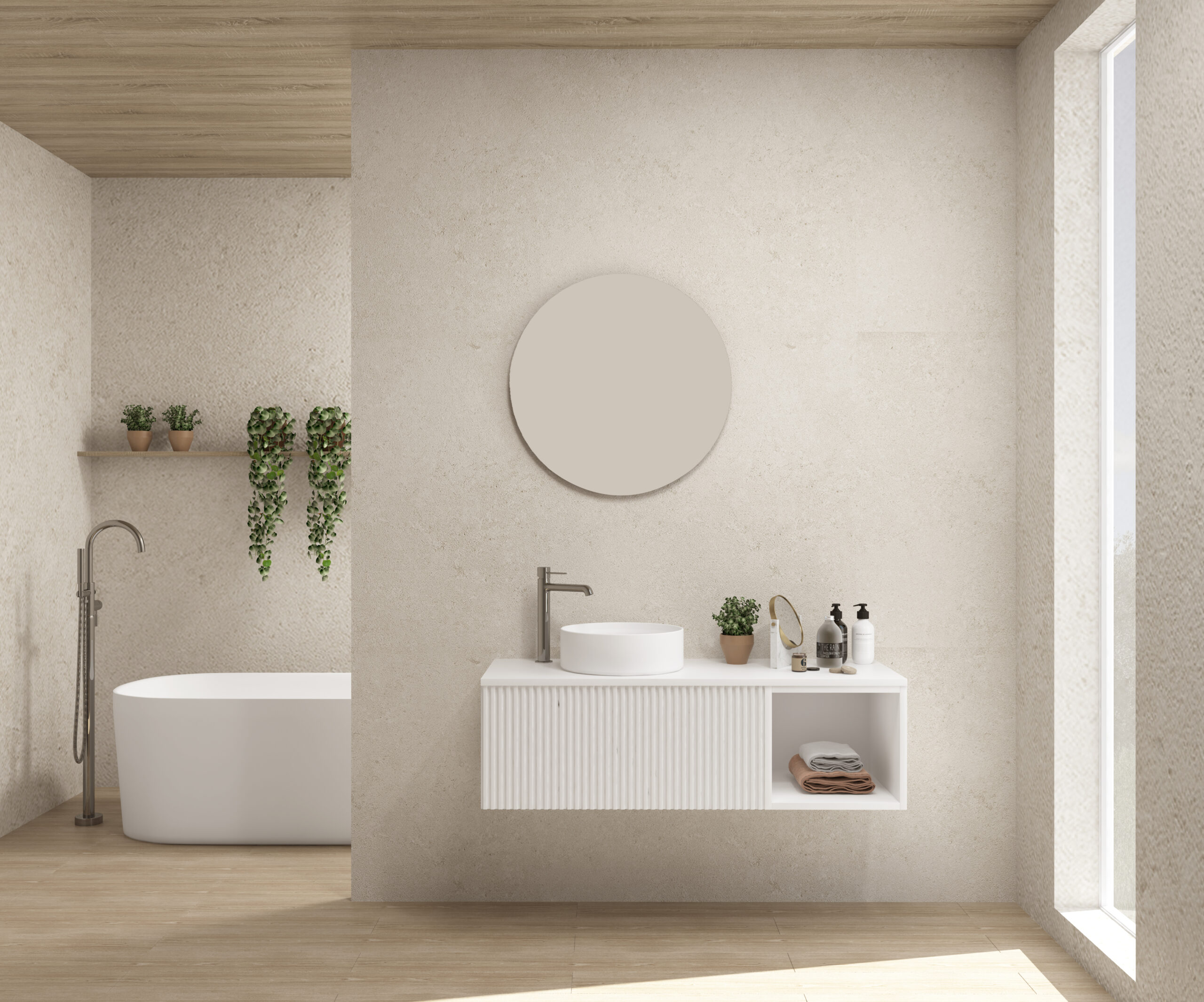 Pack FLAUBERT + lavabo + miroir rond
