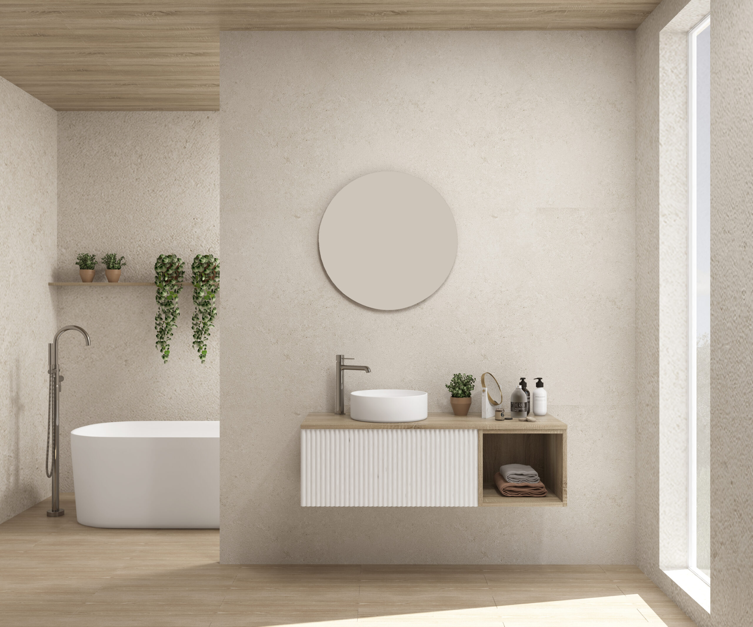 Pack FLAUBERT + lavabo + miroir rond