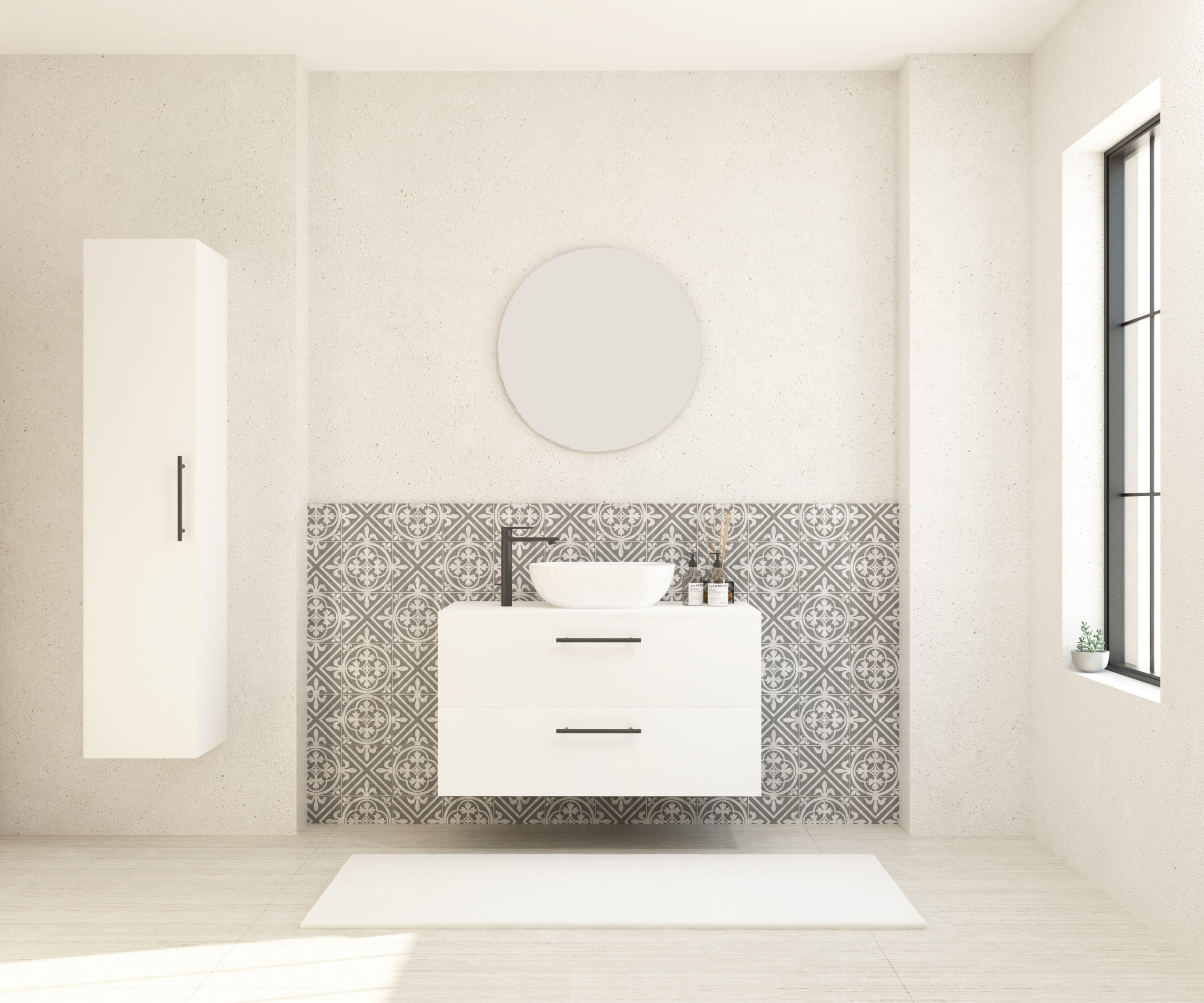 Pack GAUVIN + lavabo  + espejo circular