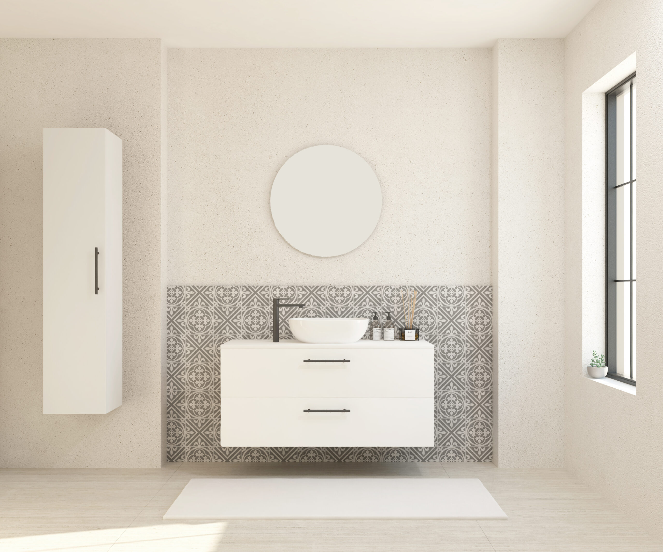 Pack GAUVIN + lavabo  + espejo circular