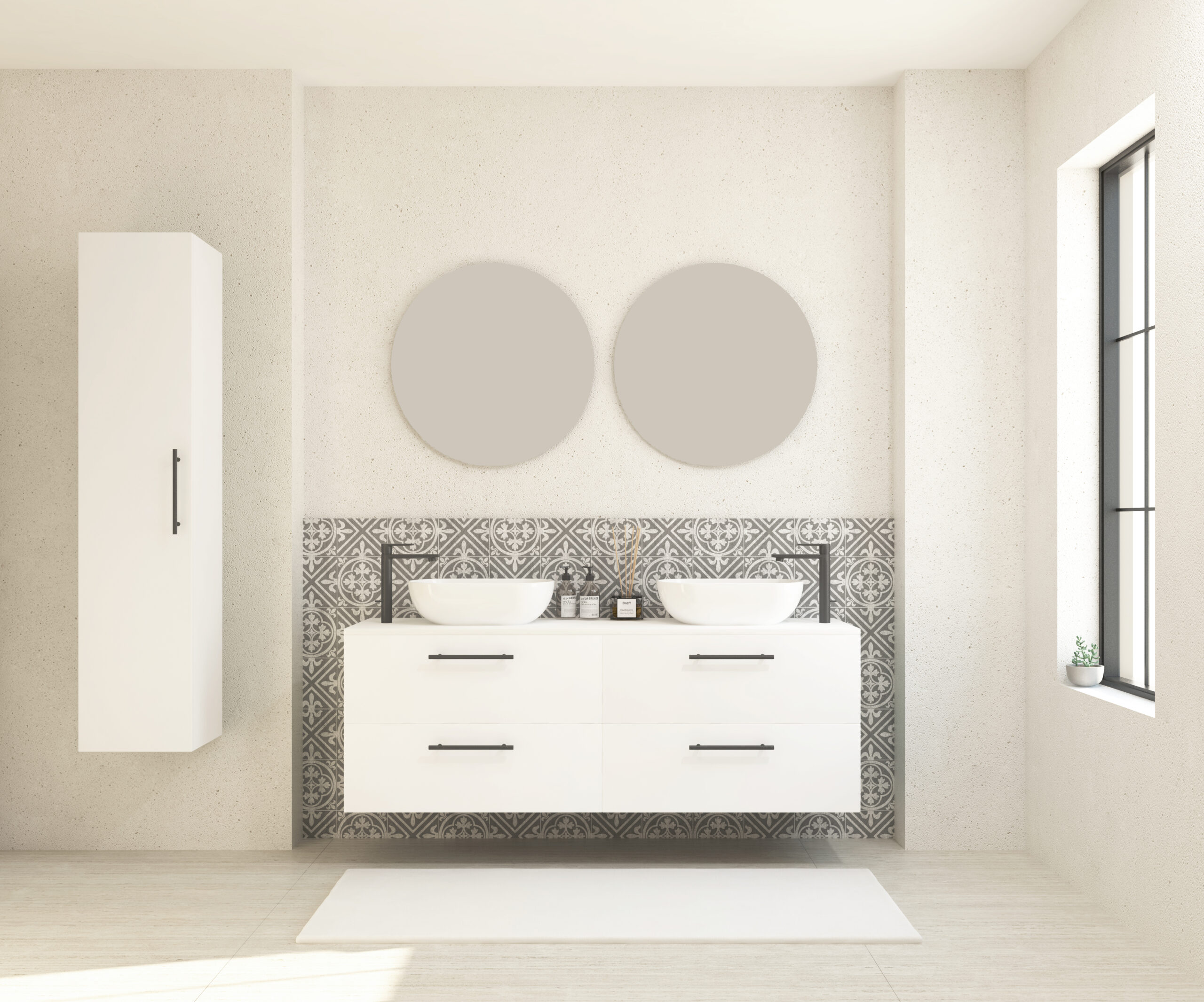 Pack GAUVIN + lavabo  + espejo circular
