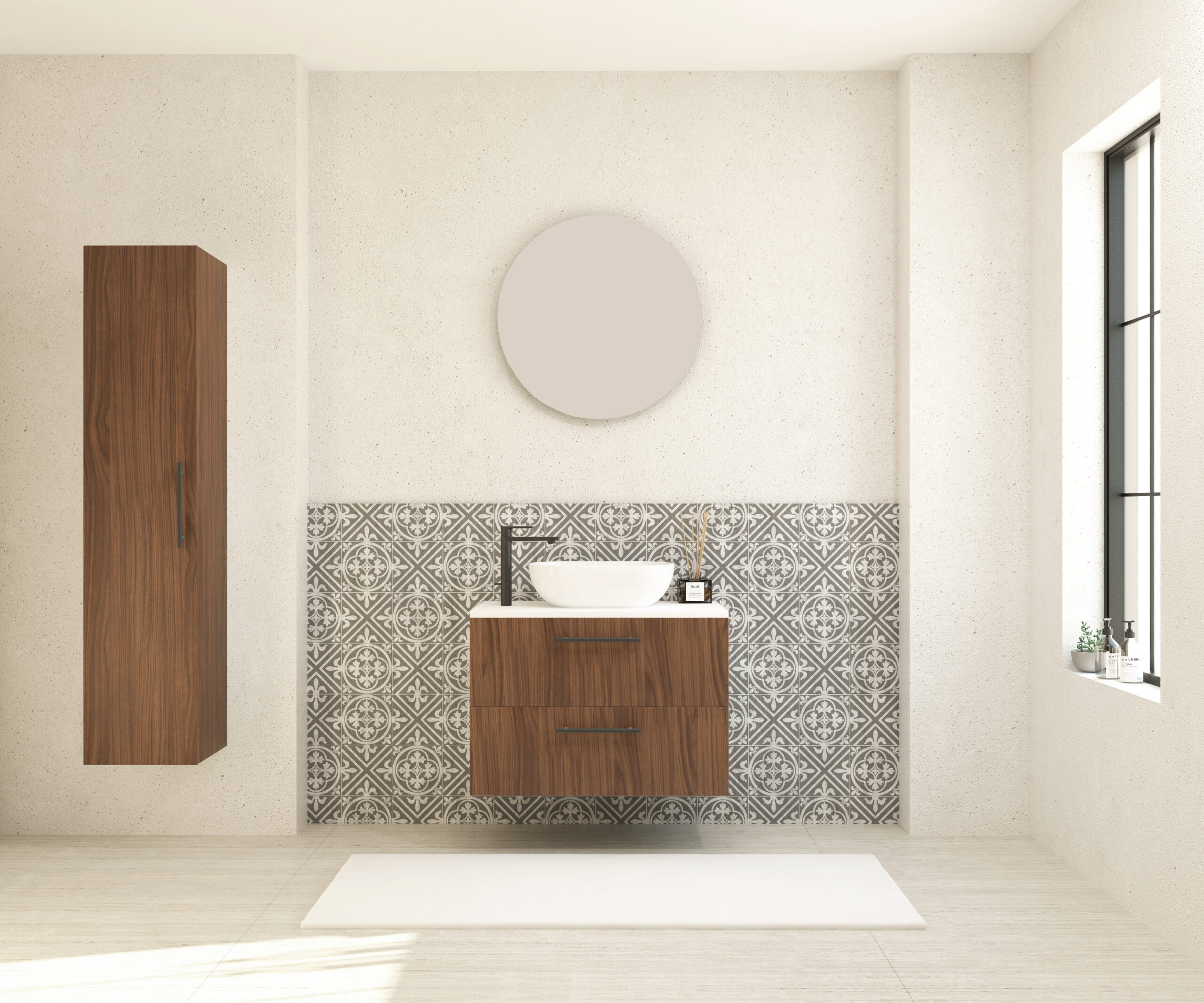 Pack GAUVIN + lavabo  + espejo circular