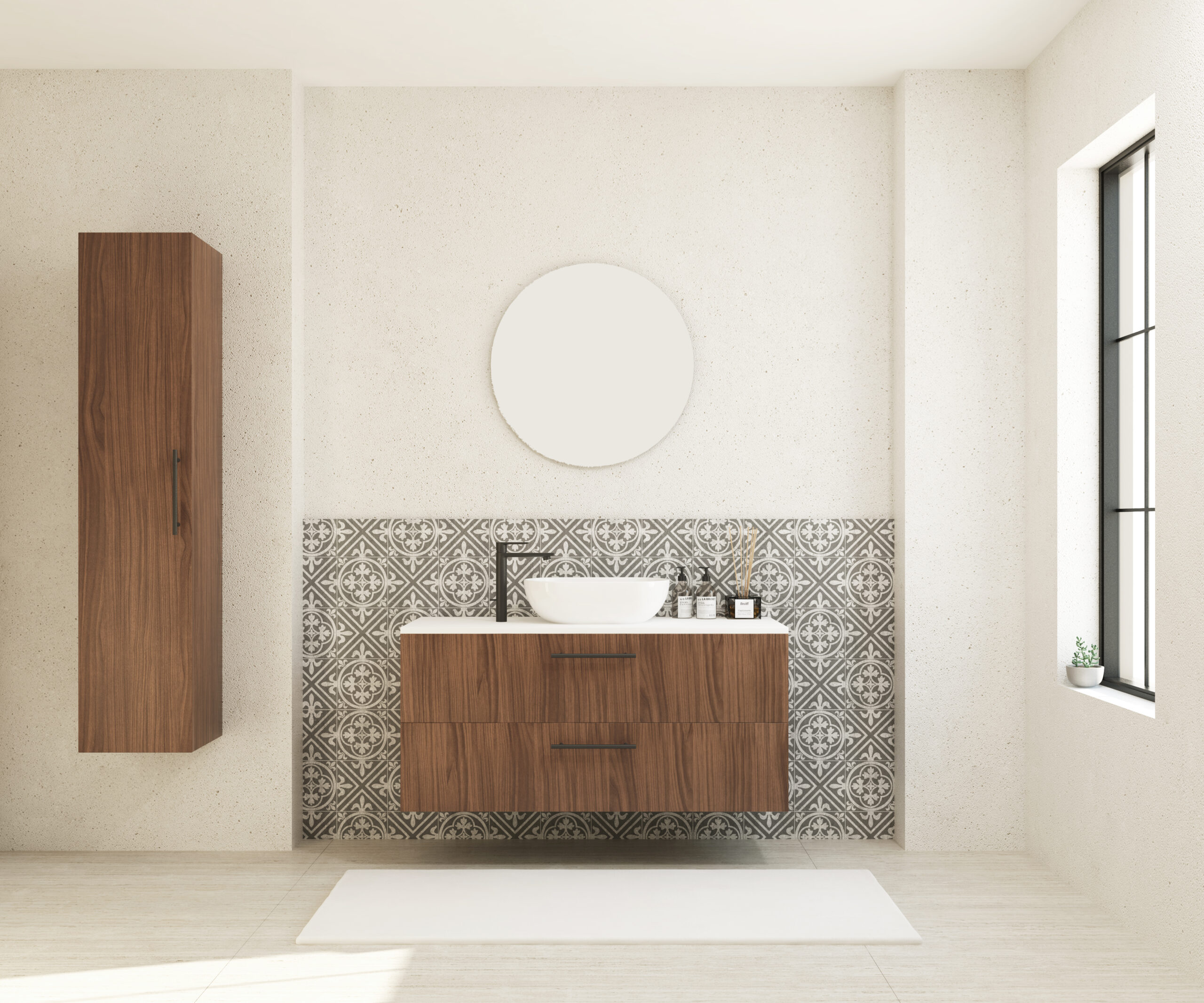 Pack GAUVIN + lavabo  + espejo circular