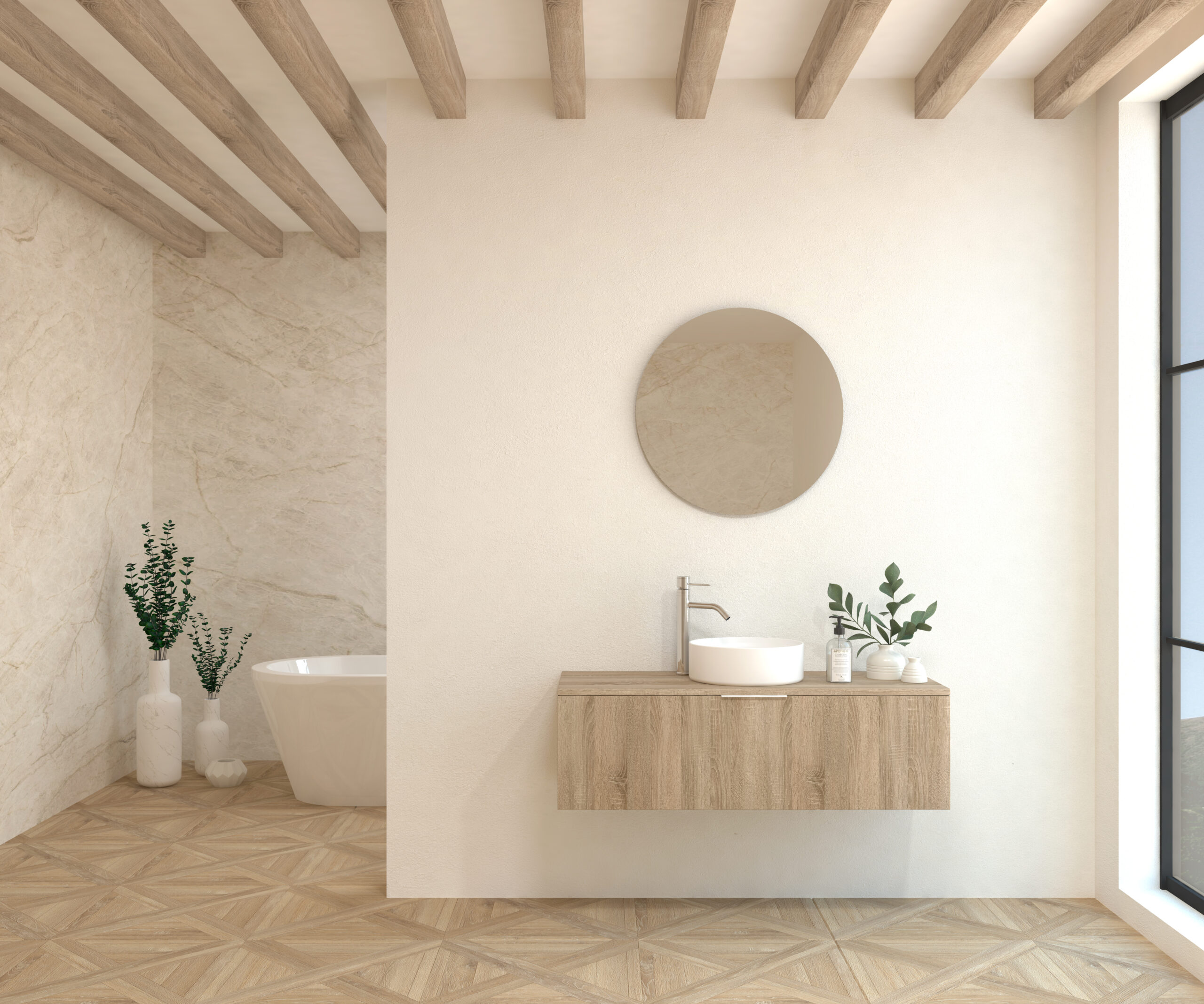 Pack RICHET + évier + miroir rond
