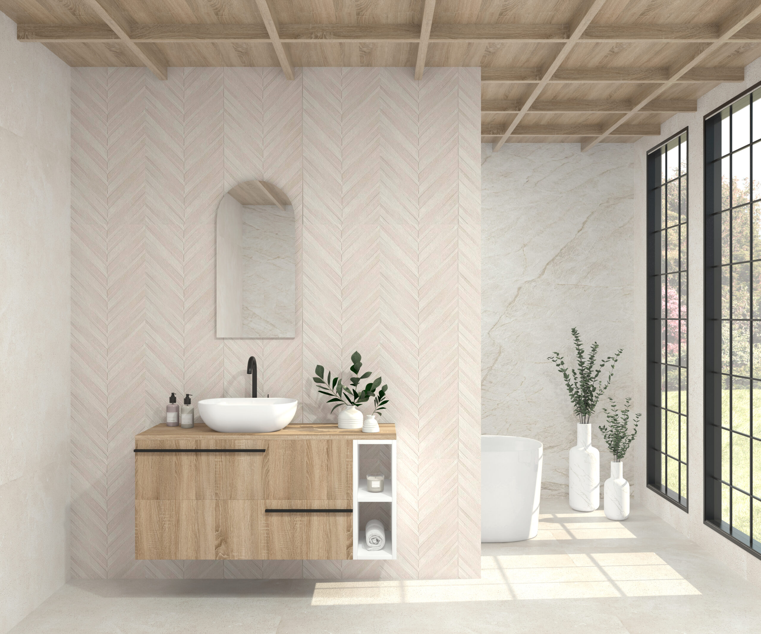 Pack SABINE + lavabo + miroir Alma