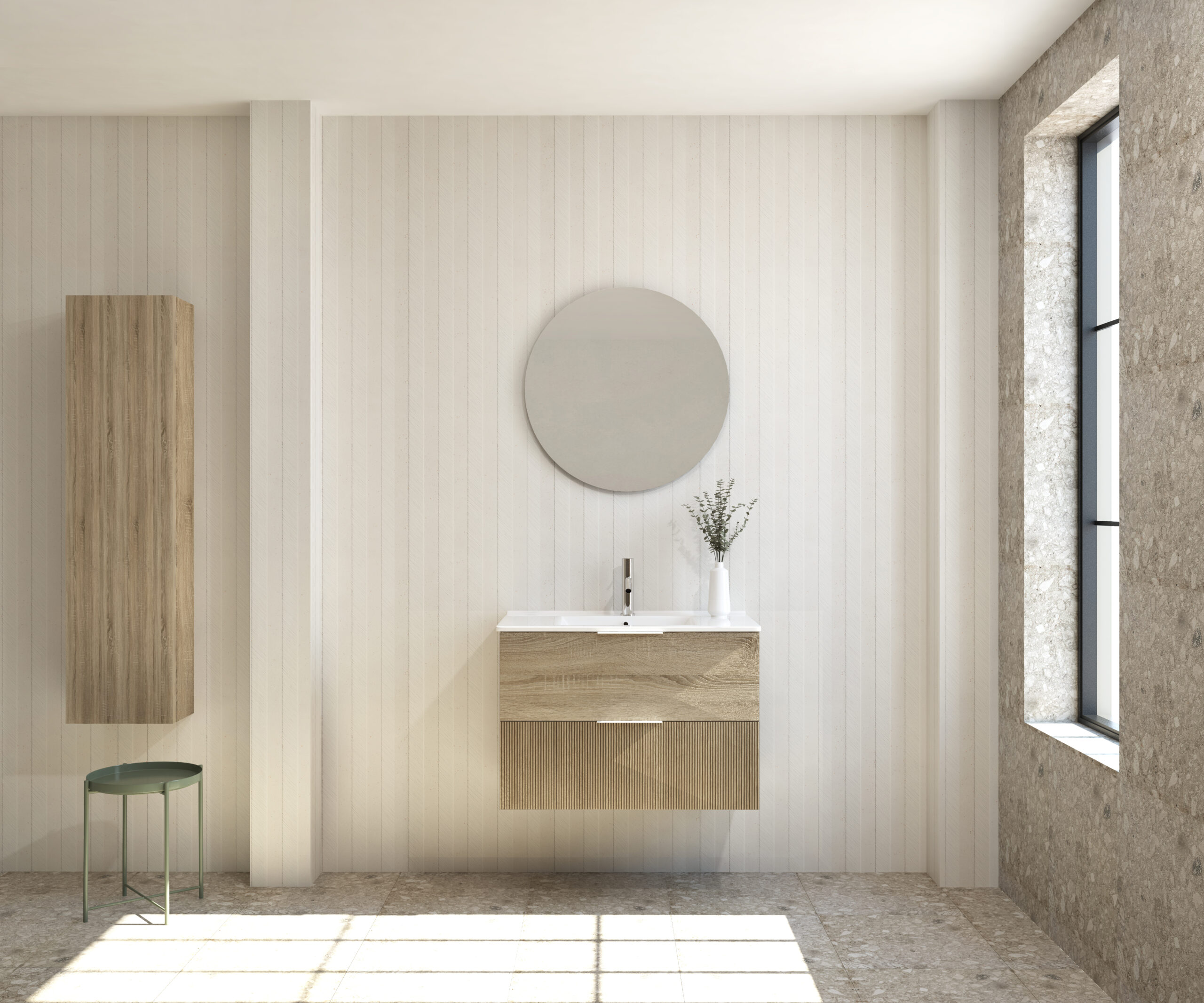 Pack SAVART + lavabo + miroir rond
