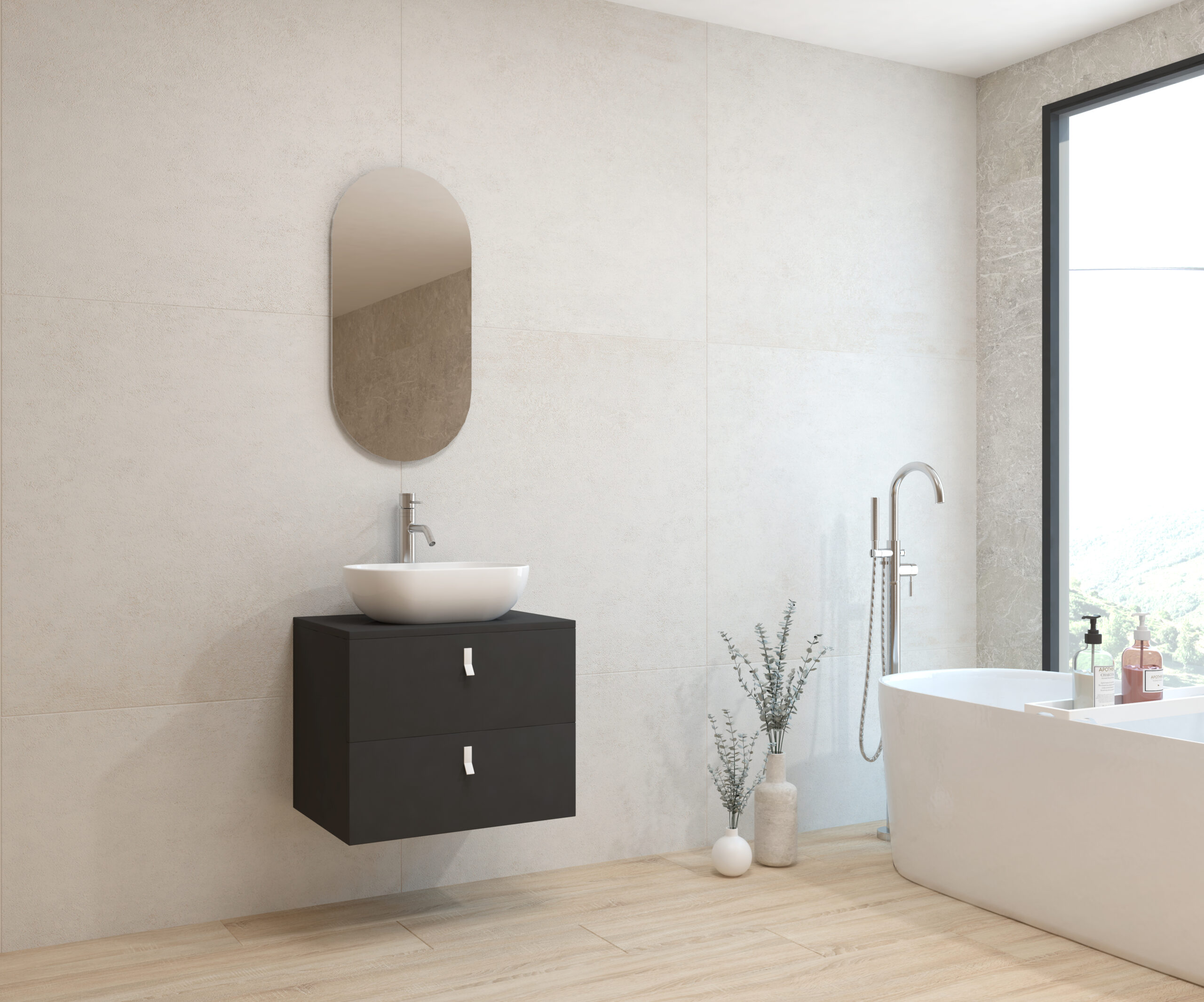 Pack ALEGHE COULEURS + lavabo + espejo cápsula