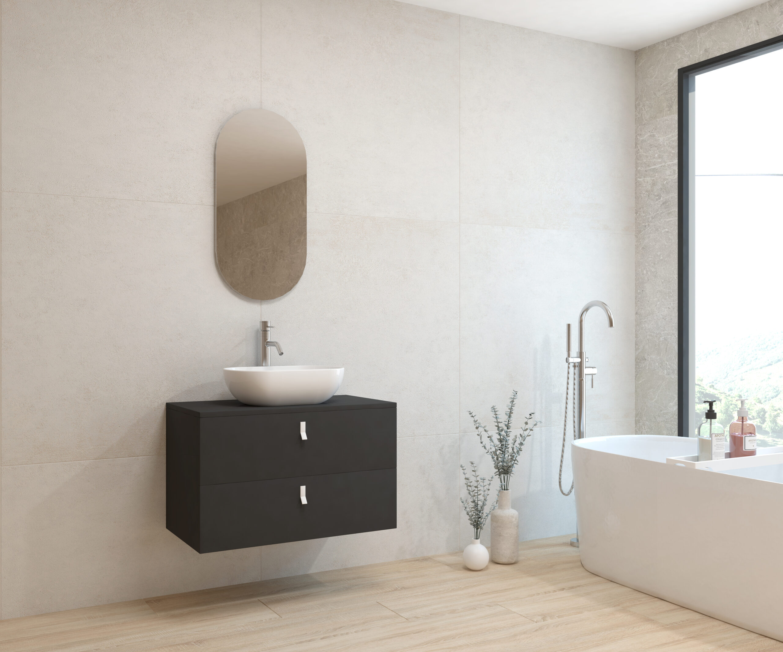 Pack ALEGHE COULEURS + lavabo + espejo cápsula