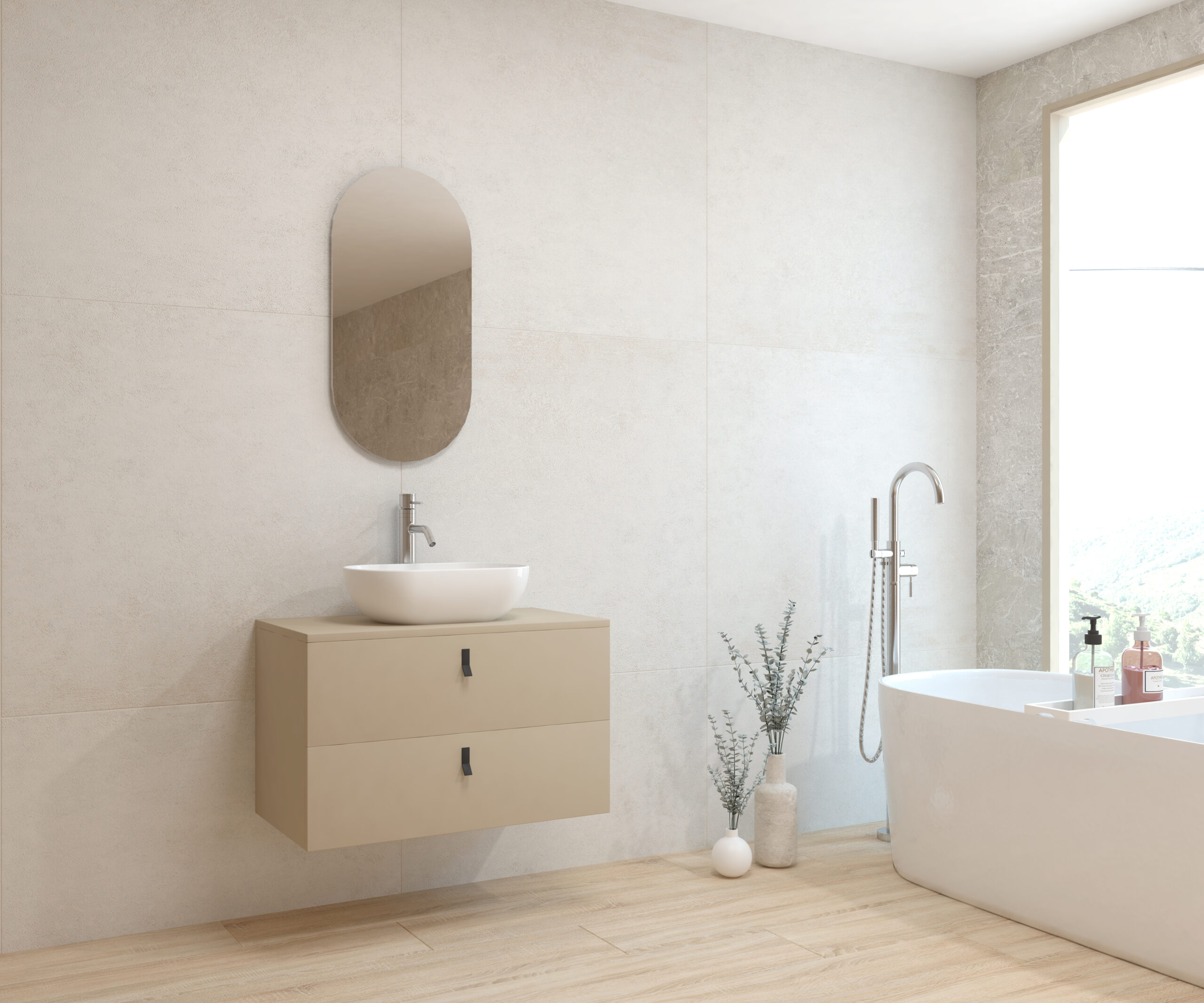 Pack ALEGHE COULEURS + lavabo + espejo cápsula