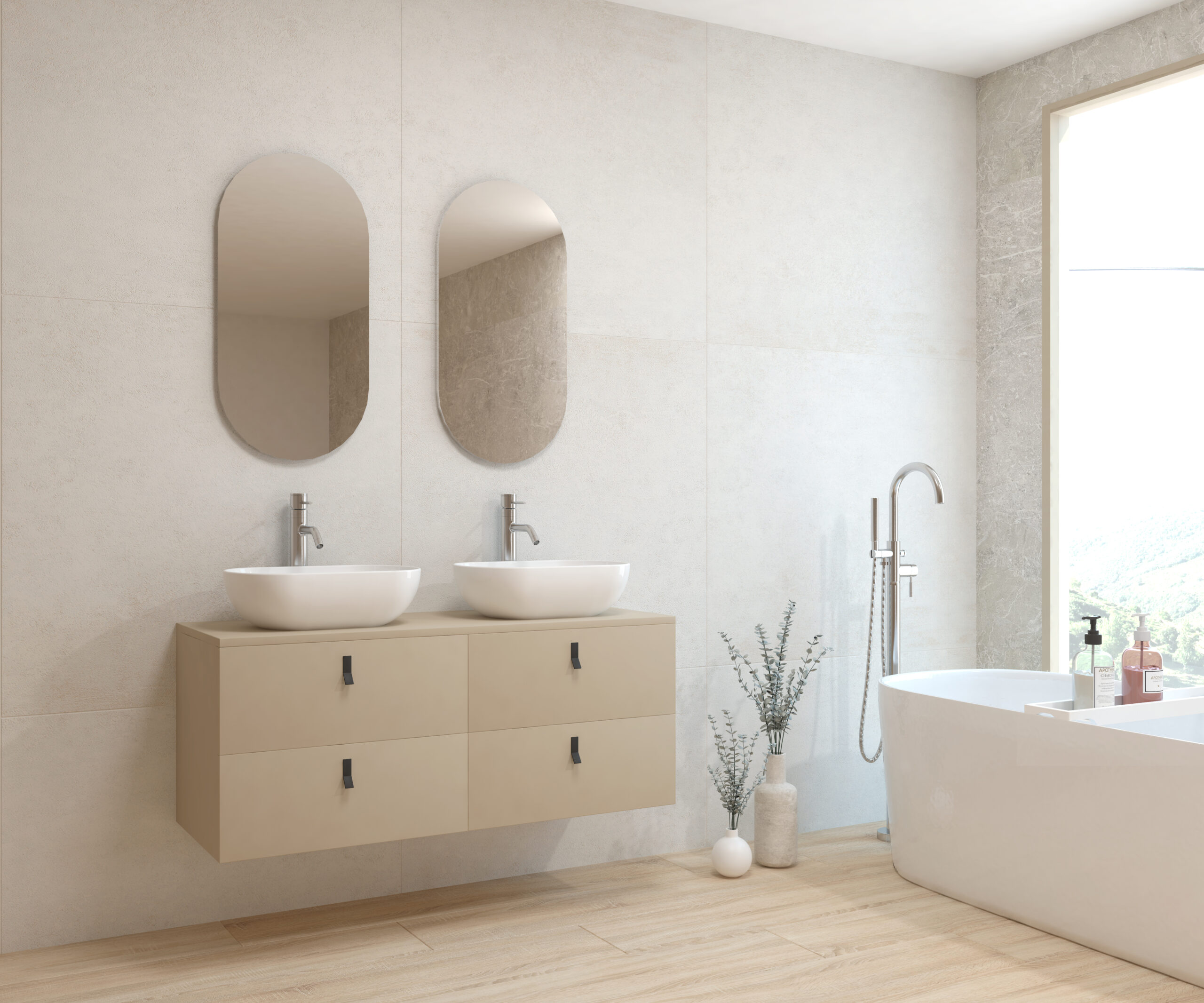 Pack ALEGHE COULEURS + lavabo + espejo cápsula