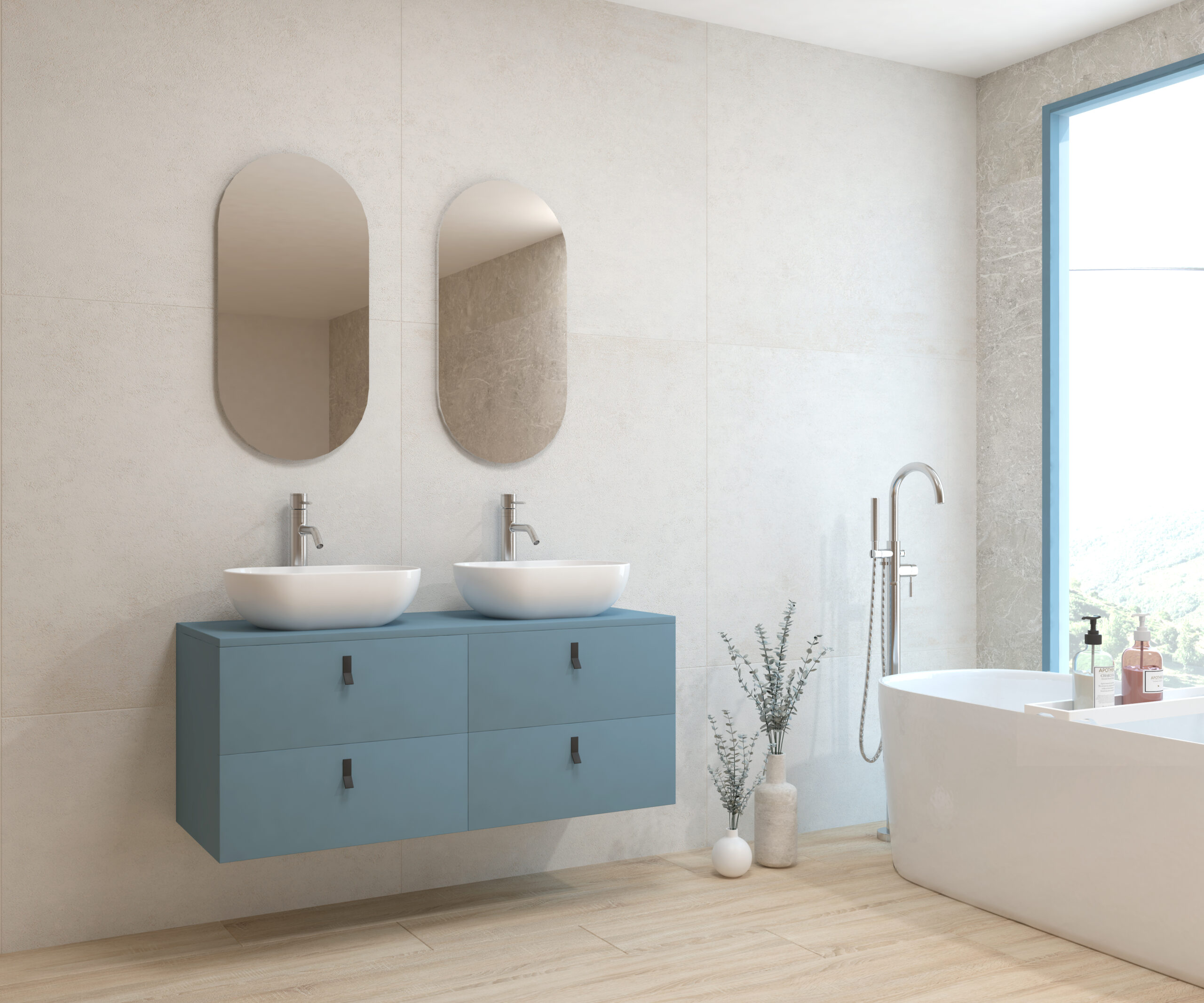 Pack ALEGHE COULEURS + lavabo + espejo cápsula