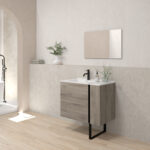 Pack ALEGHE PIED + lavabo + espejo liso