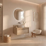 Pack BACRI + lavabo estriado + espejo circular LED